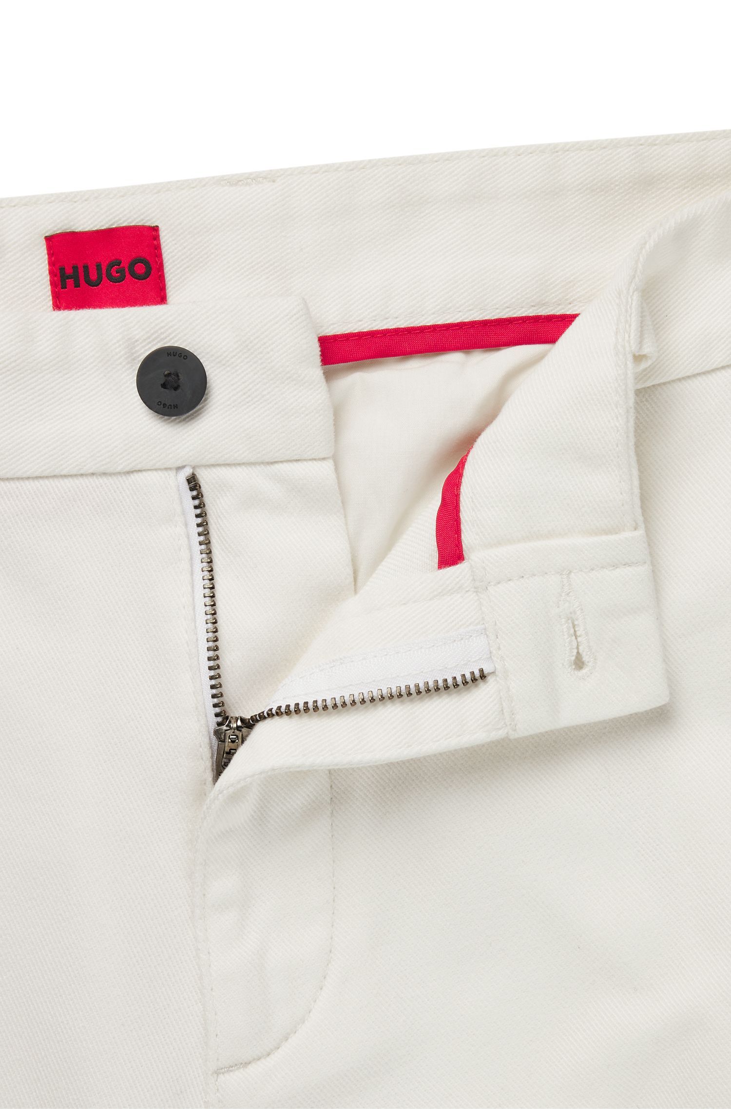 HUGO - Quần tây dáng slim fit vải cotton twill