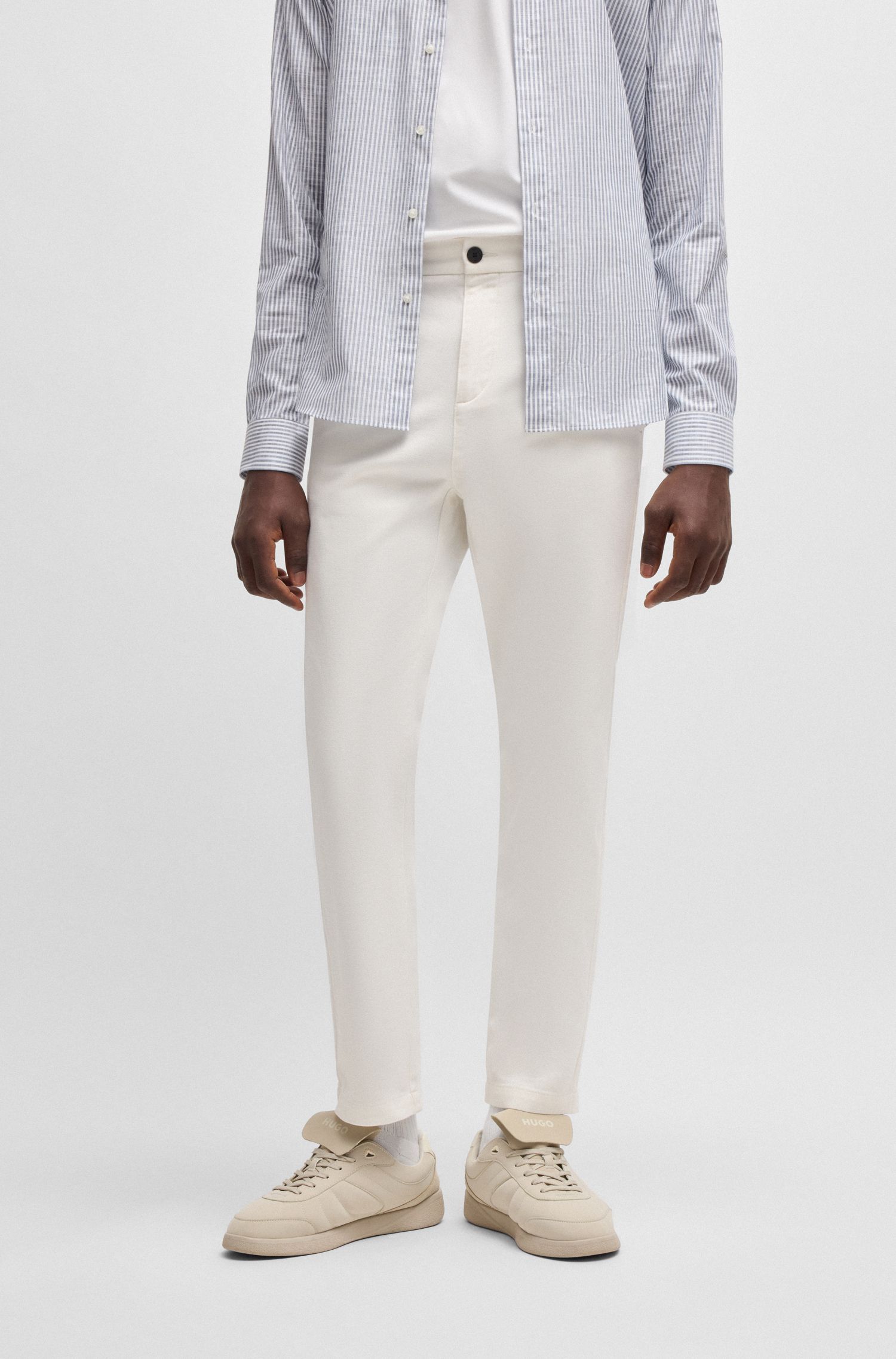 Quần tây dáng slim fit vải cotton twill