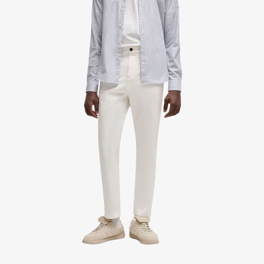 HUGO - Quần tây dáng slim fit vải cotton twill