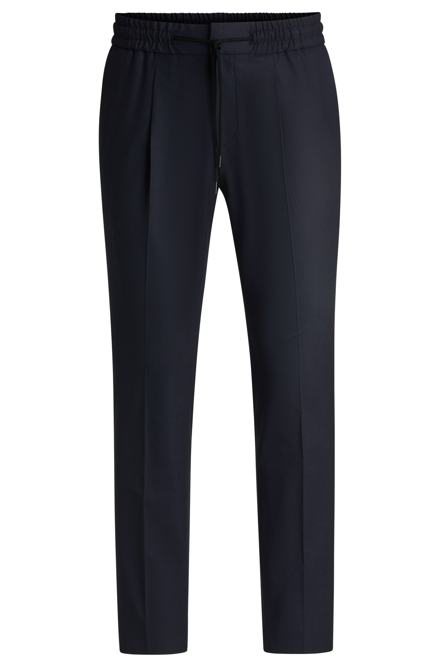 HUGO - Quần tây dáng slim fit vải len pha