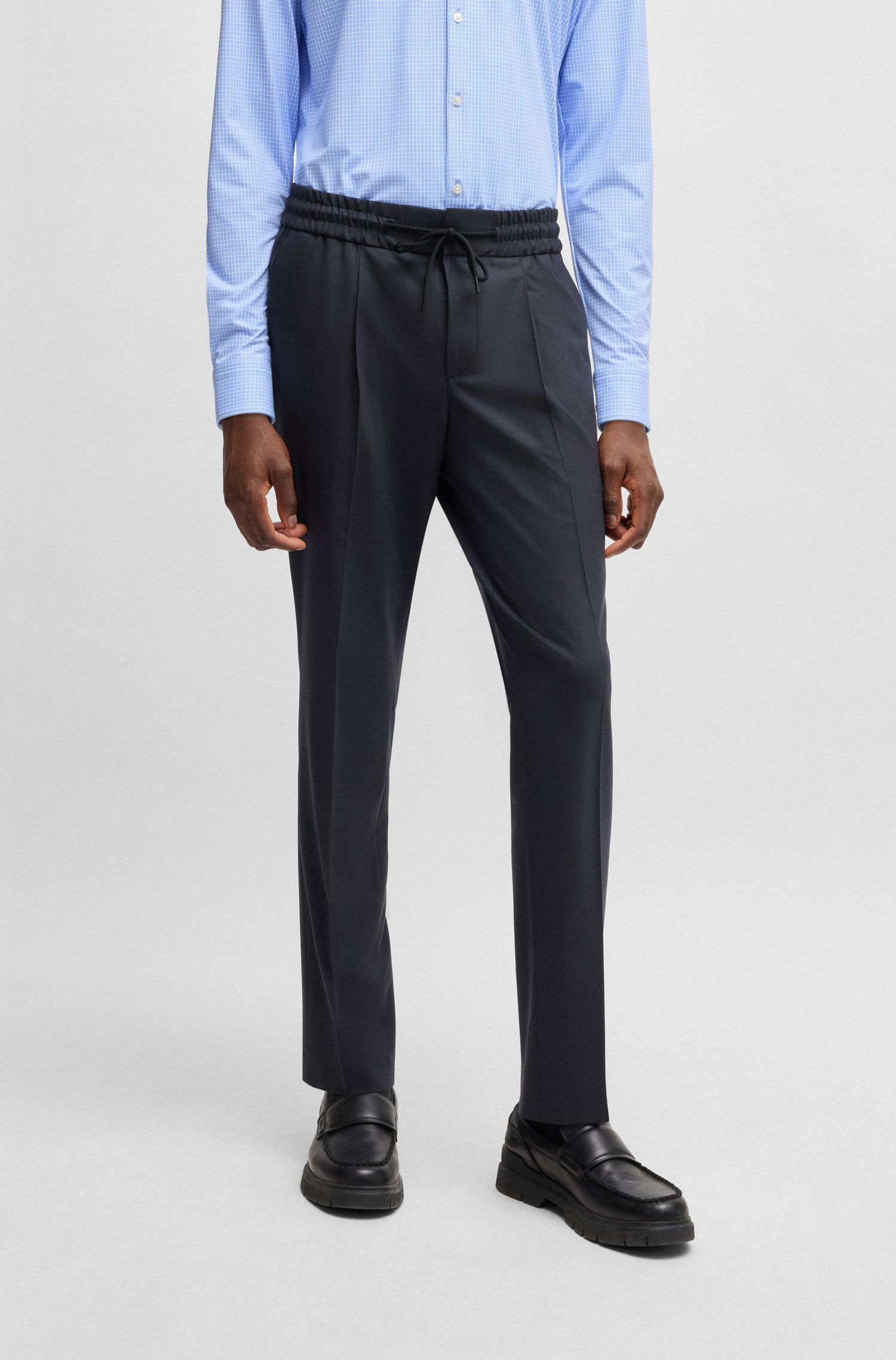 Quần tây dáng slim fit vải len pha