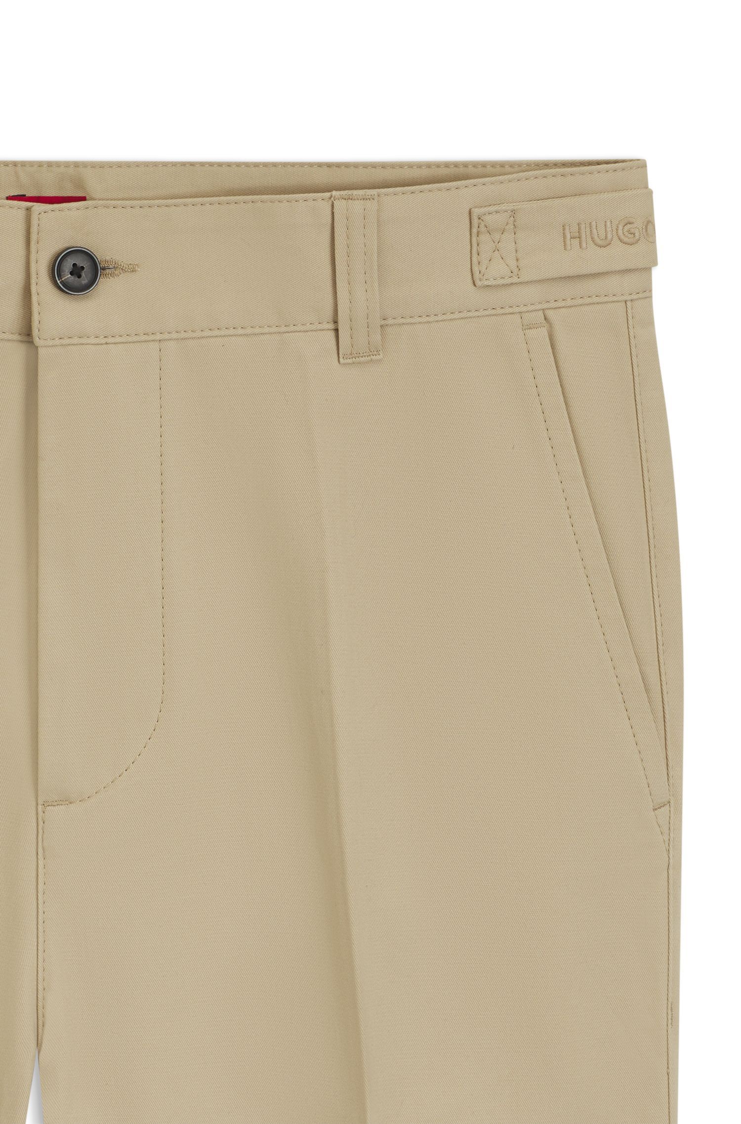 HUGO - Quần chinos dáng slim fit vải cotton twill mercerised
