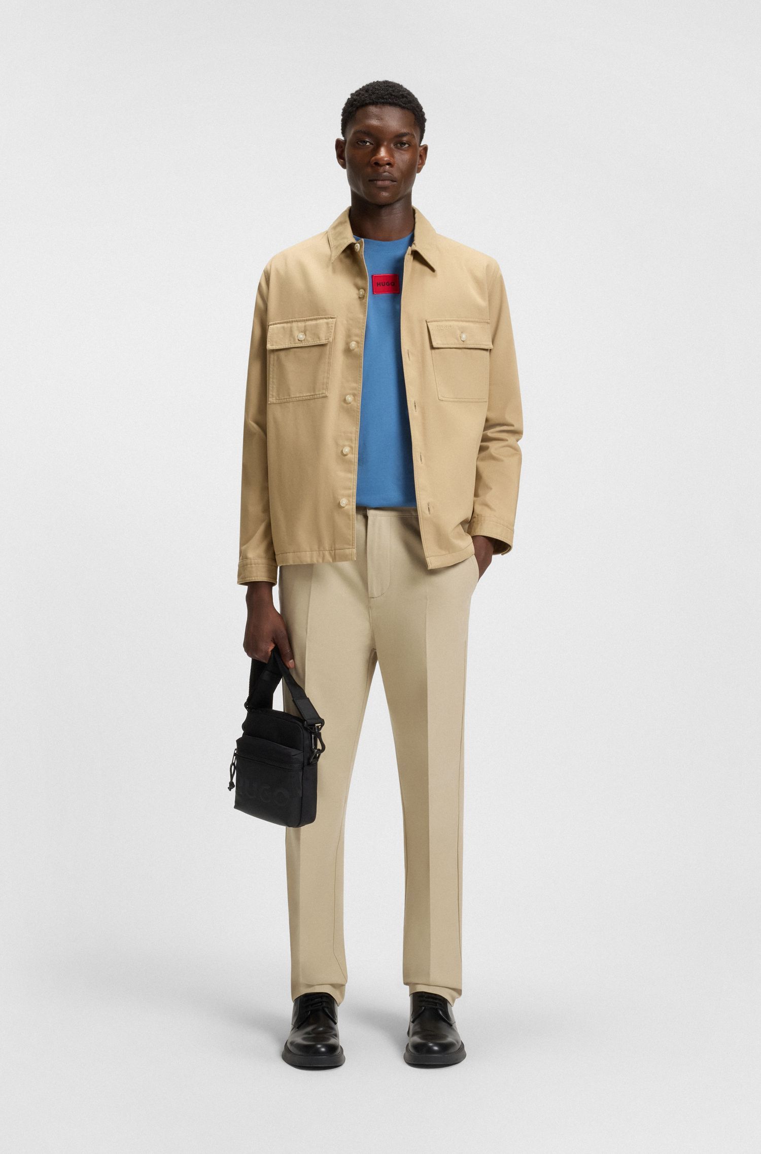 HUGO - Quần chinos dáng slim fit vải cotton twill mercerised