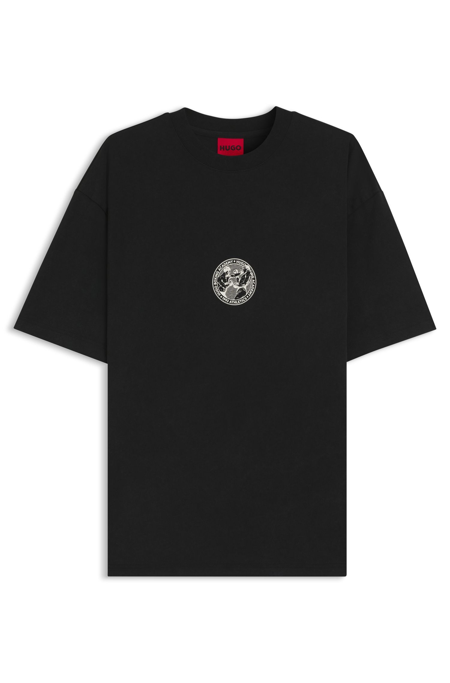 HUGO - Áo thun cotton jersey in hình boxing