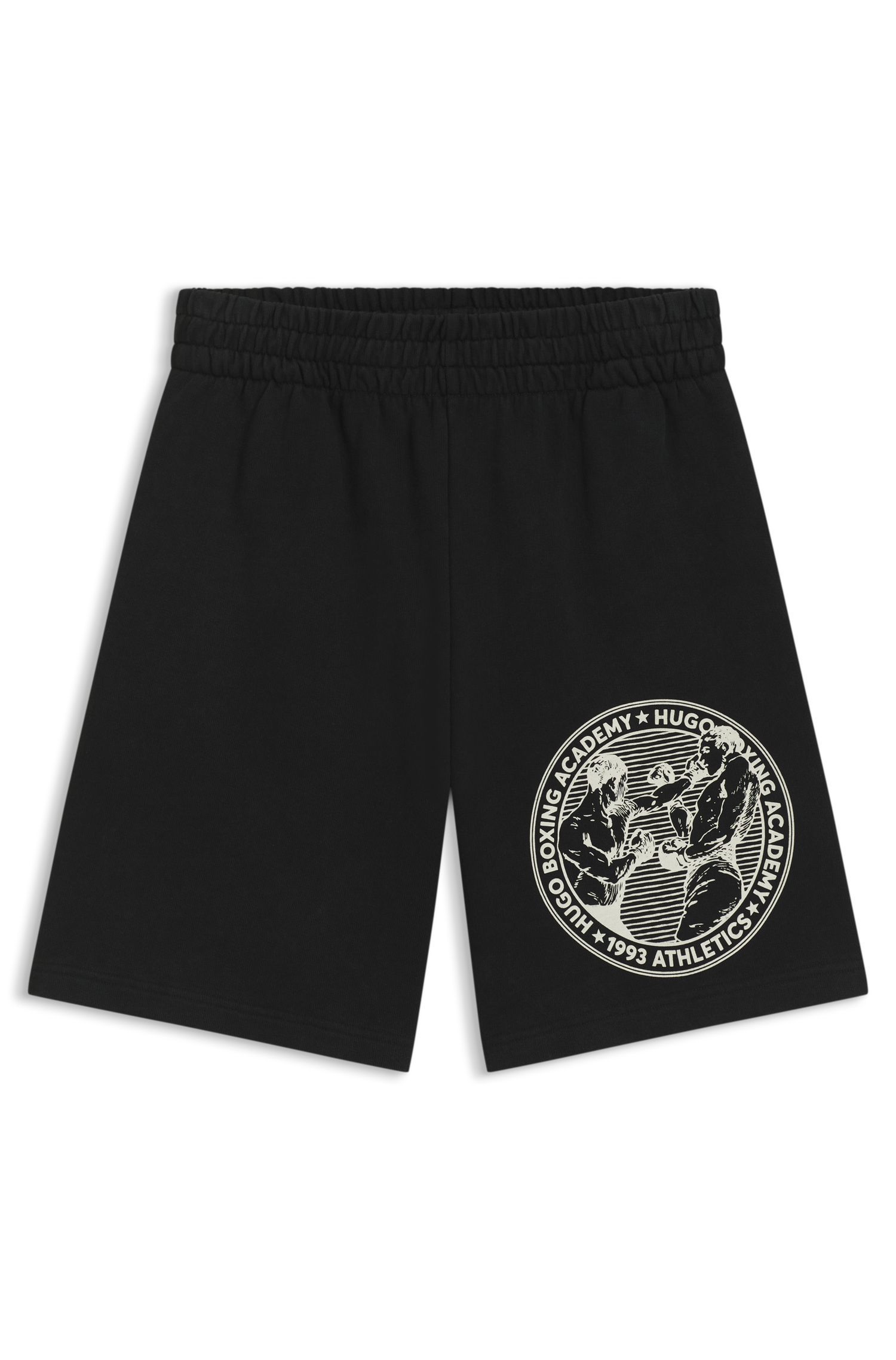 HUGO - Quần shorts cotton terry in hình boxing