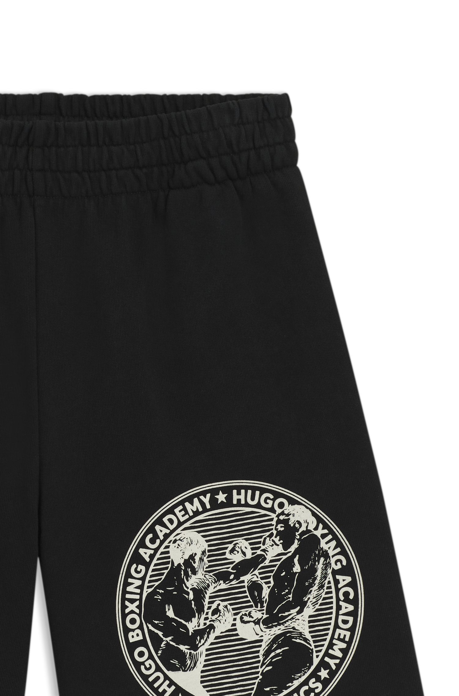 HUGO - Quần shorts cotton terry in hình boxing