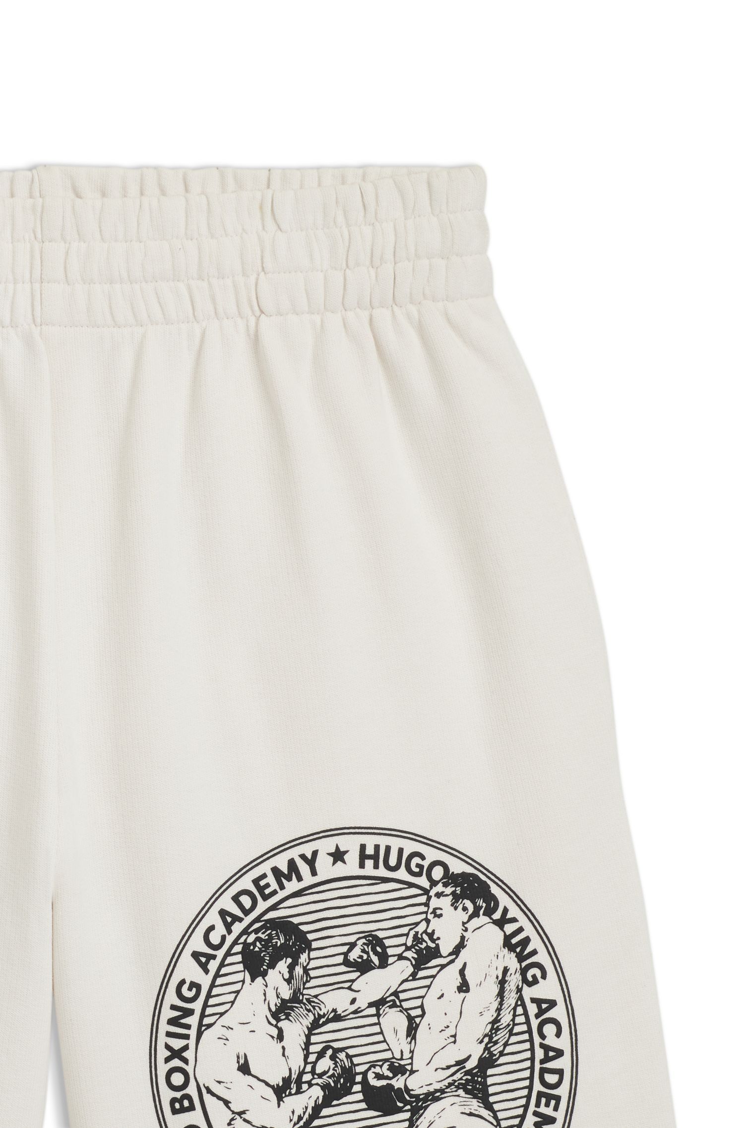 HUGO - Quần shorts cotton terry in hình boxing