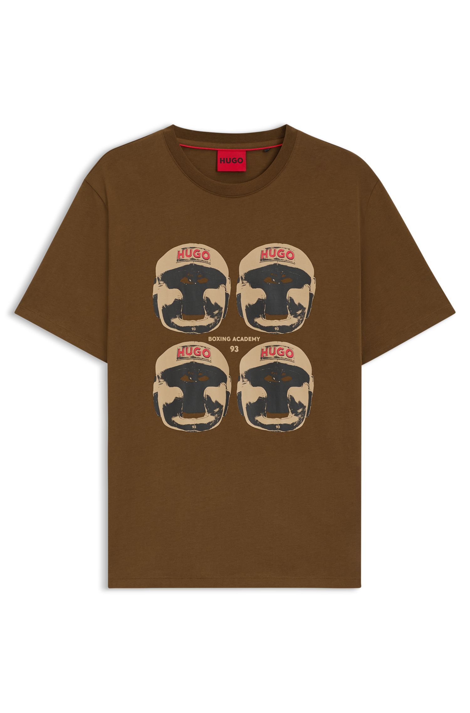 HUGO - Áo thun cotton in hình boxing