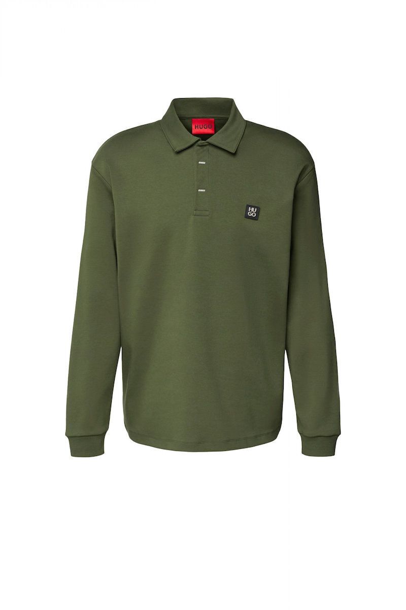 Áo sweatshirt kiểu polo với hàng nẹp cúc áo ẩn