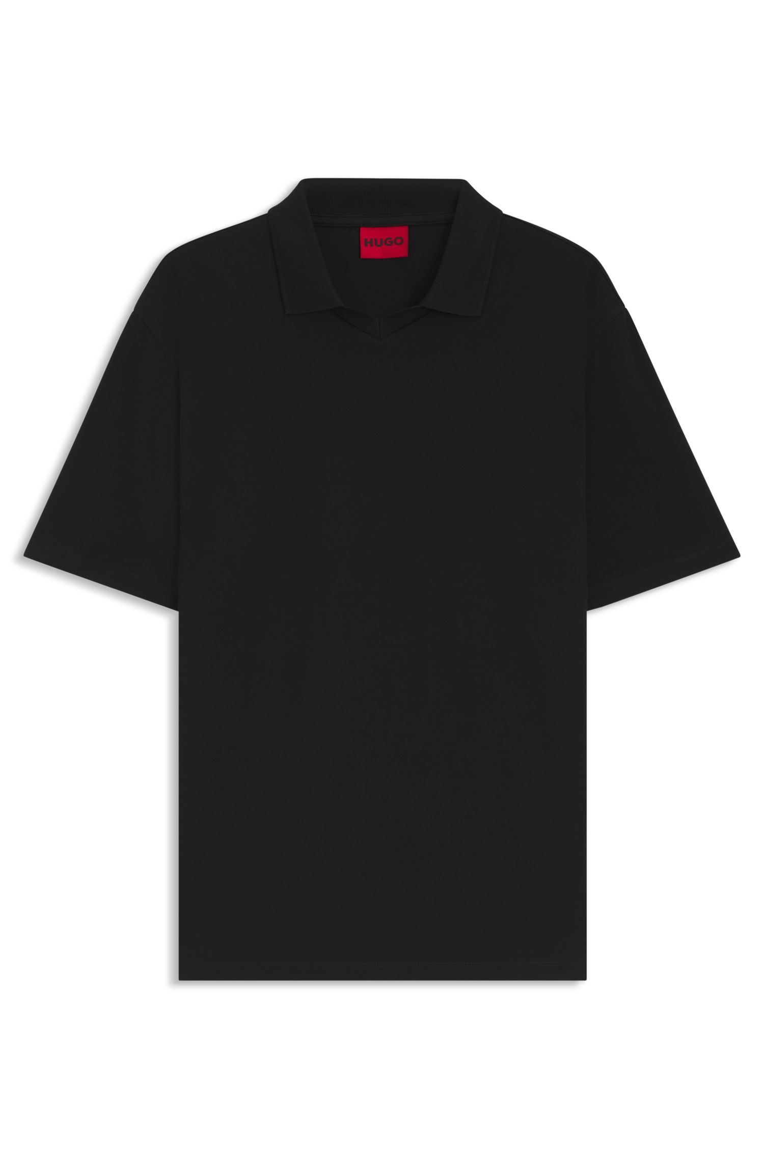 HUGO - Áo polo dáng relaxed fit cotton piqué co giãn mercerized
