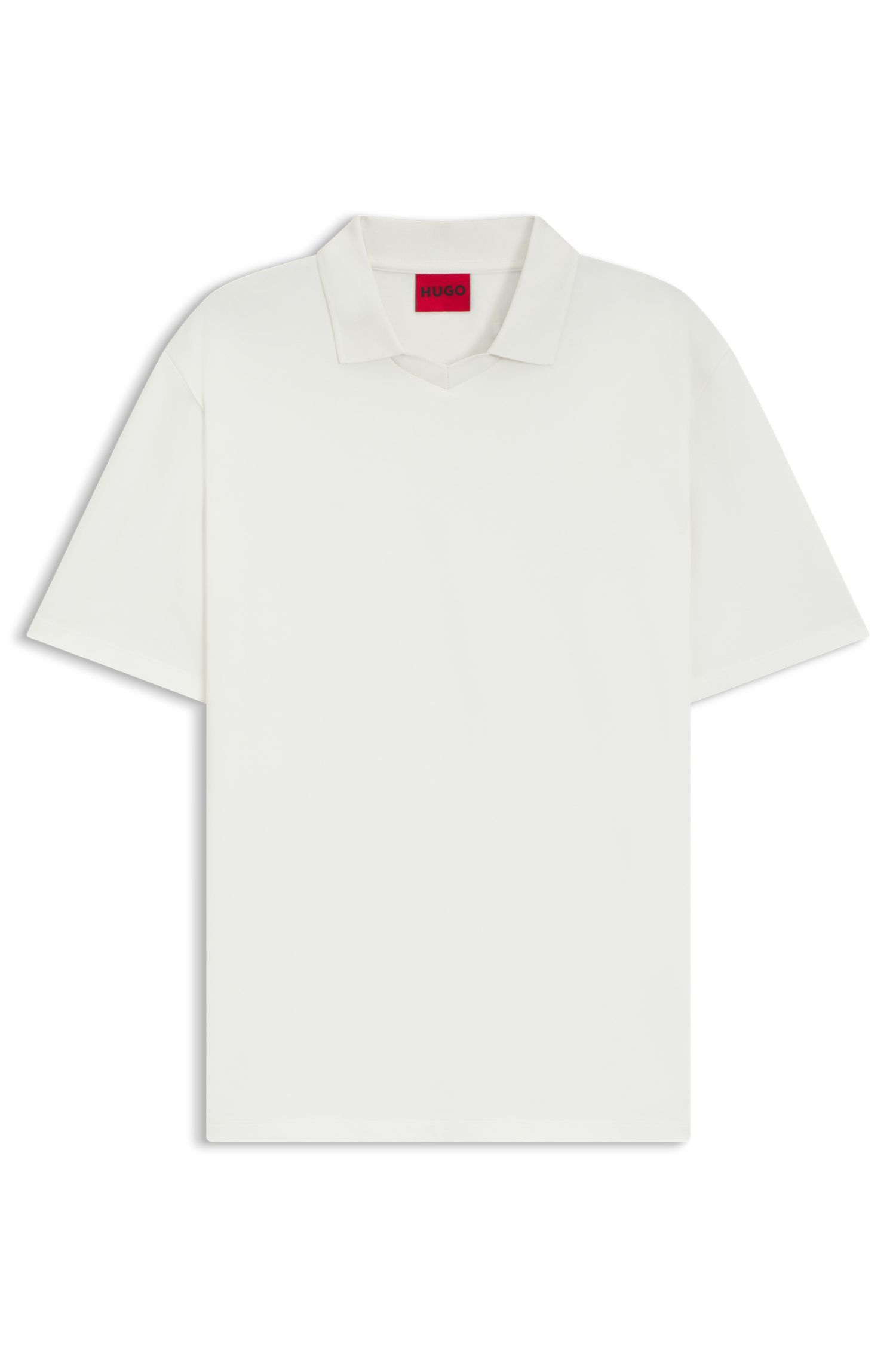 HUGO - Áo polo dáng relaxed fit cotton piqué co giãn mercerized