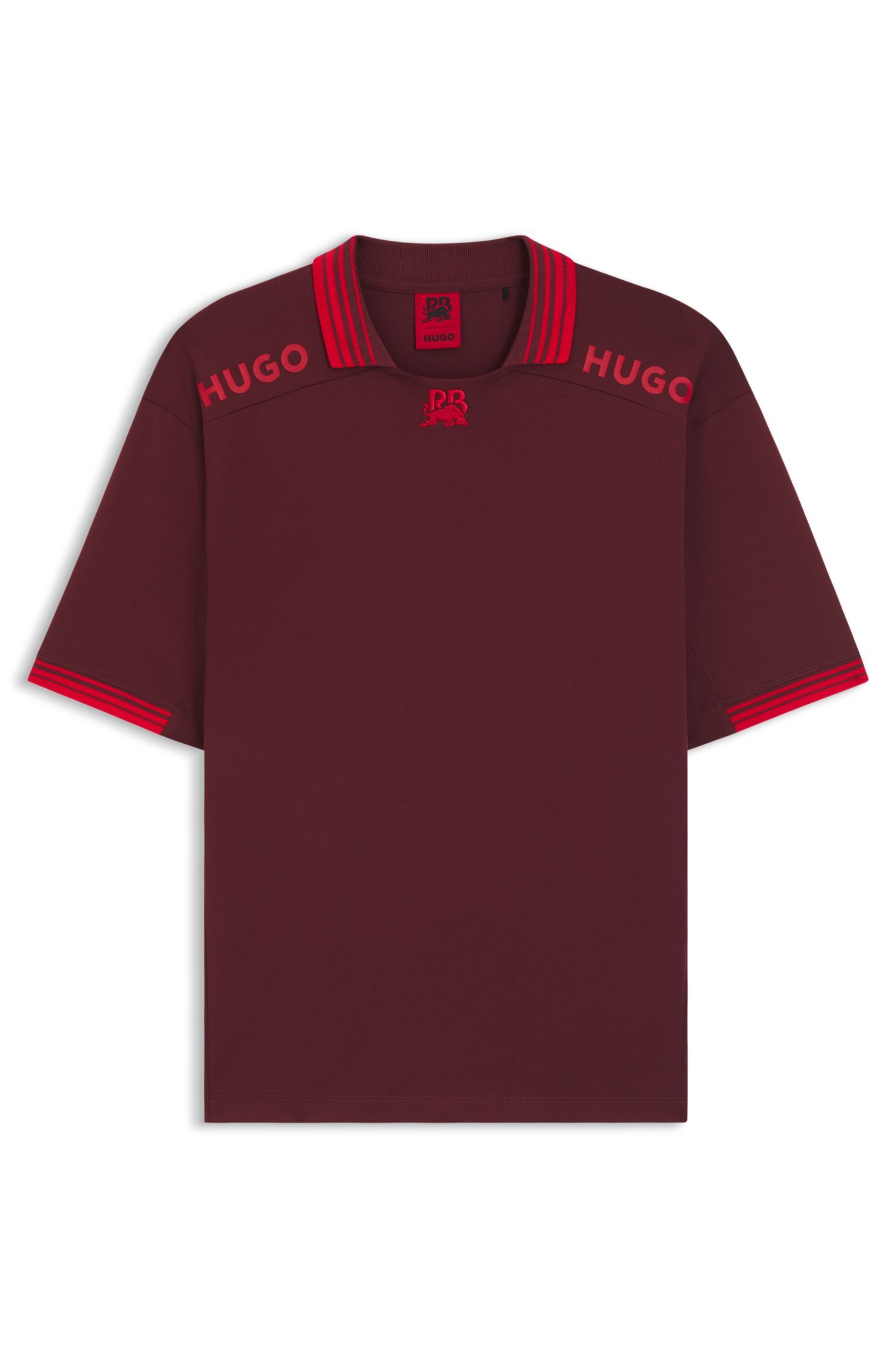 HUGO - Áo polo HUGO x RB có logo và viền phối màu
