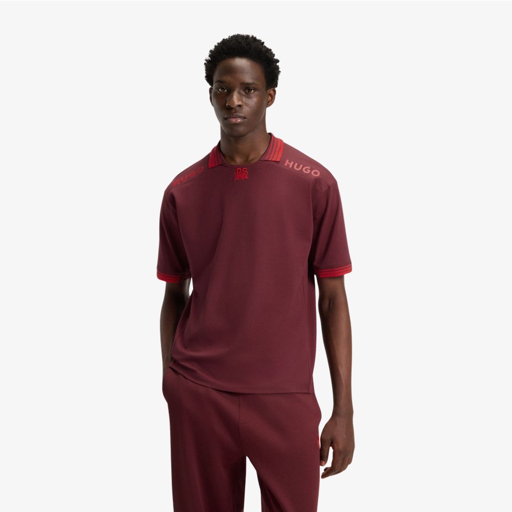 HUGO - Áo polo HUGO x RB có logo và viền phối màu