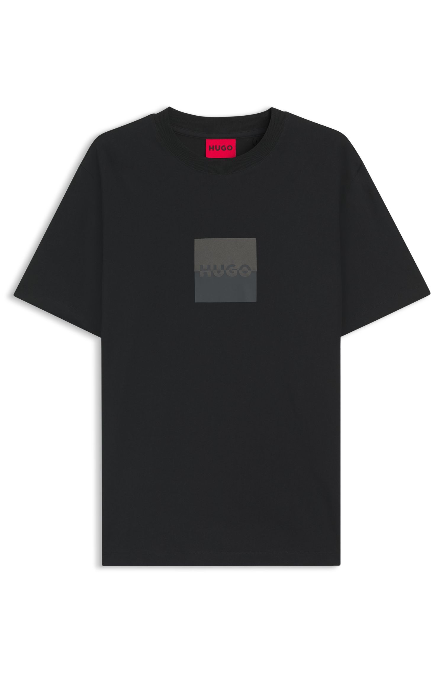 HUGO - Áo thun dáng regular fit cotton jersey in logo tách