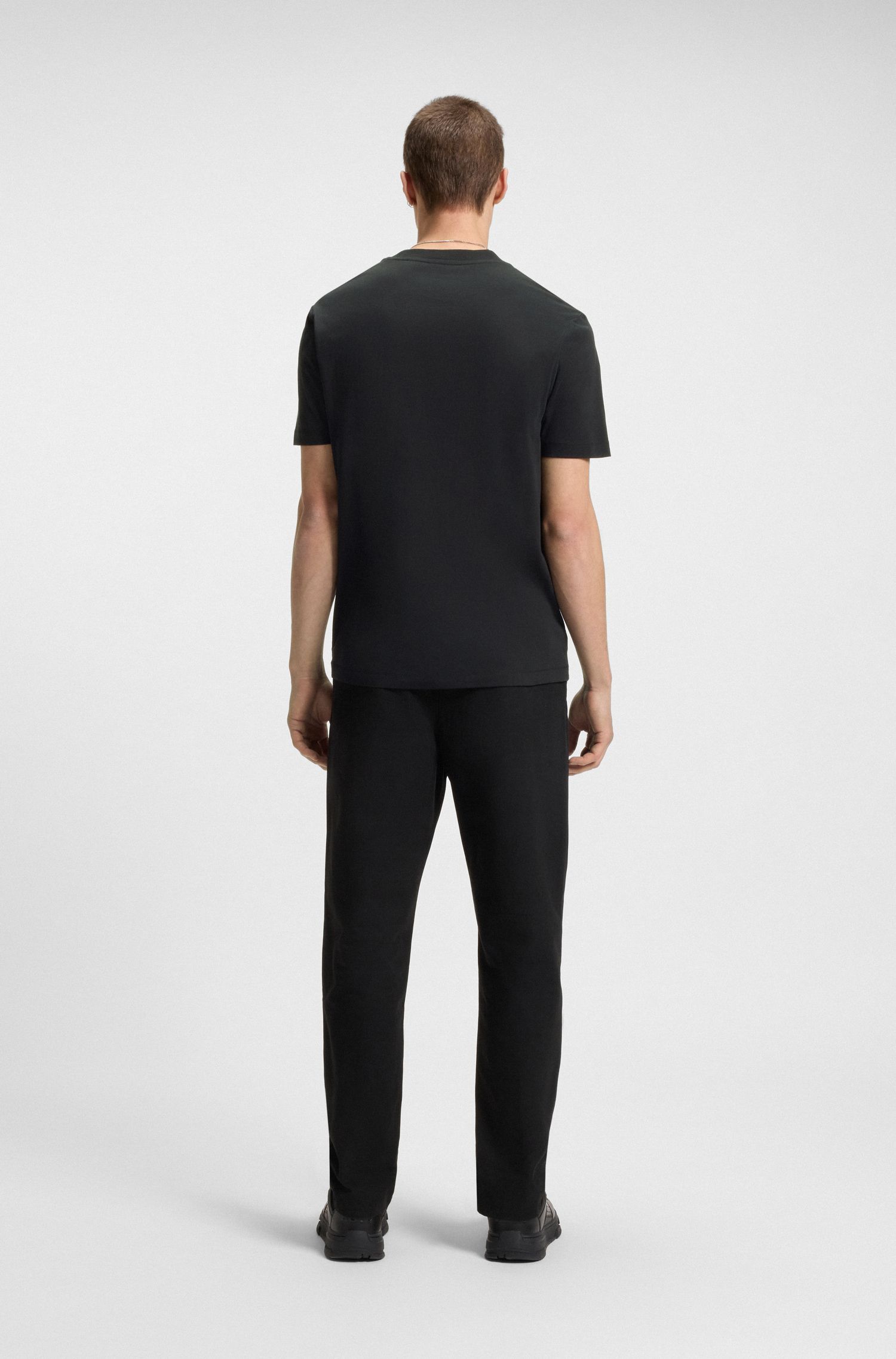 HUGO - Áo thun dáng regular fit cotton jersey in logo tách