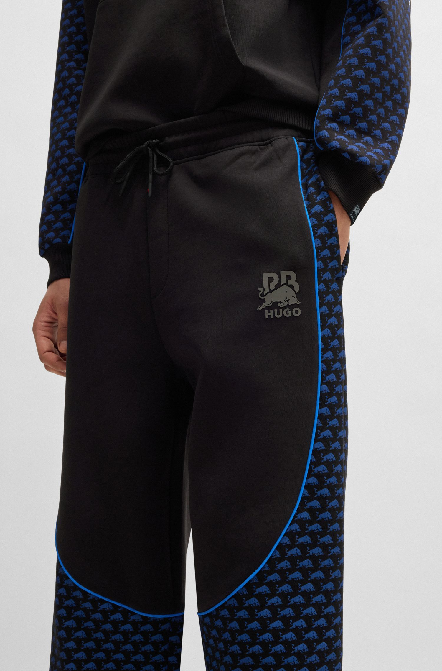 HUGO x RB Quần thể thao pha cotton viền chi tiết