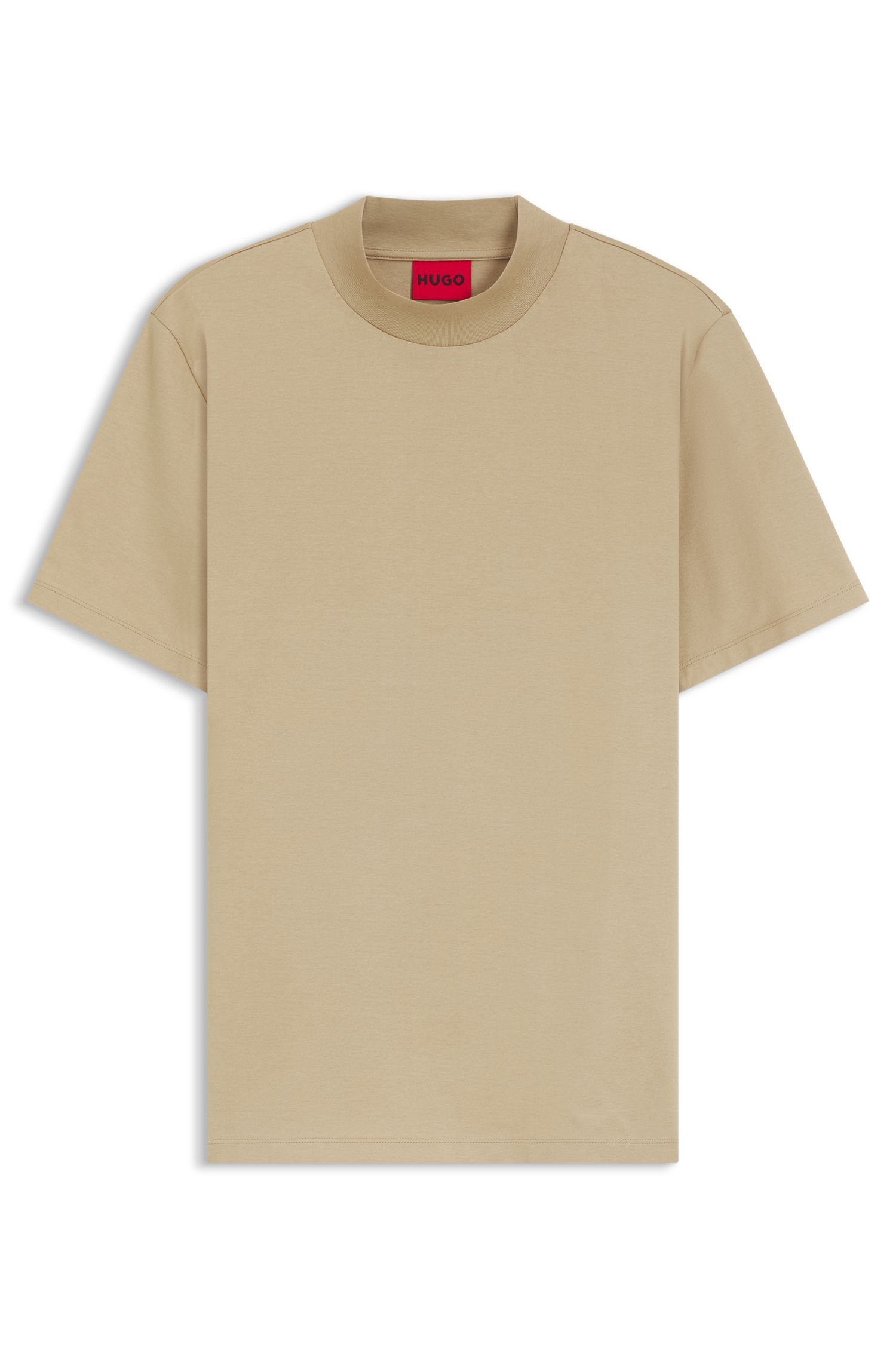 Áo thun cổ đứng dáng slim-fit vải cotton co giãn