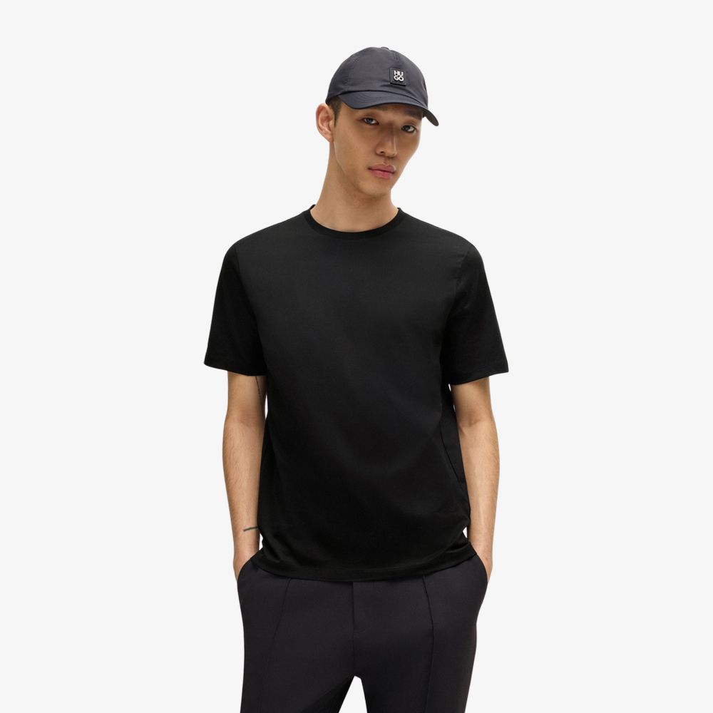 HUGO - Áo thun dáng slim fit vải cotton mercerised