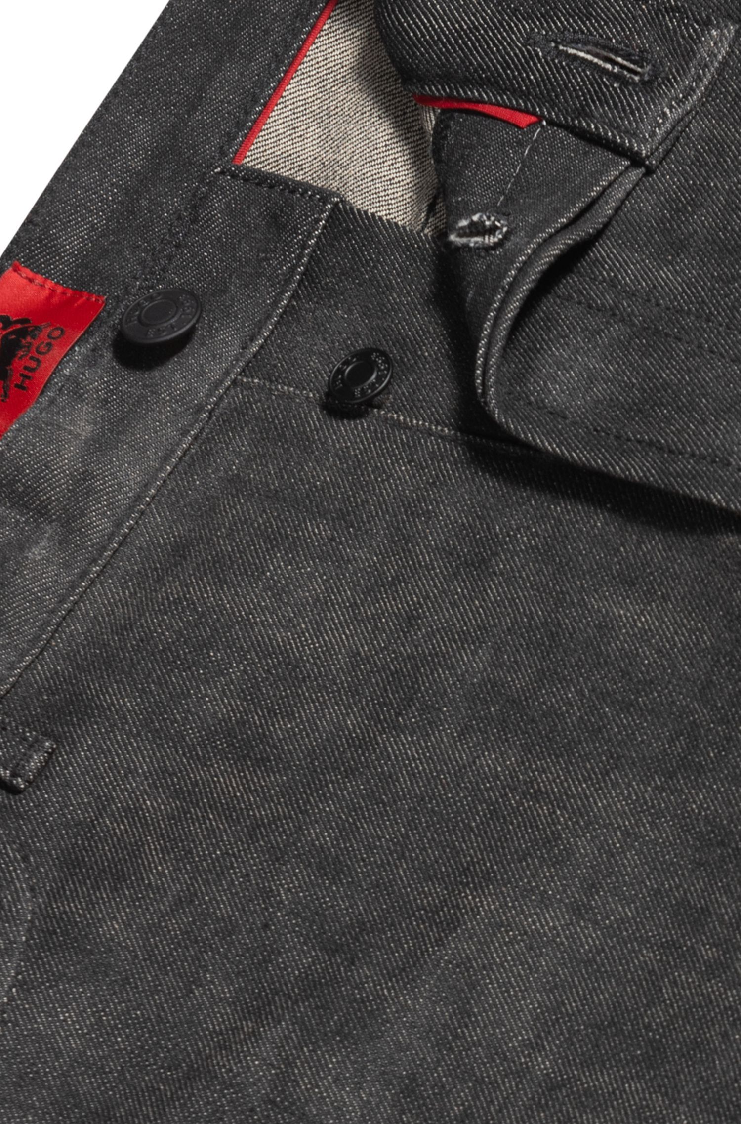 HUGO x RB quần jeans denim co giãn màu xám