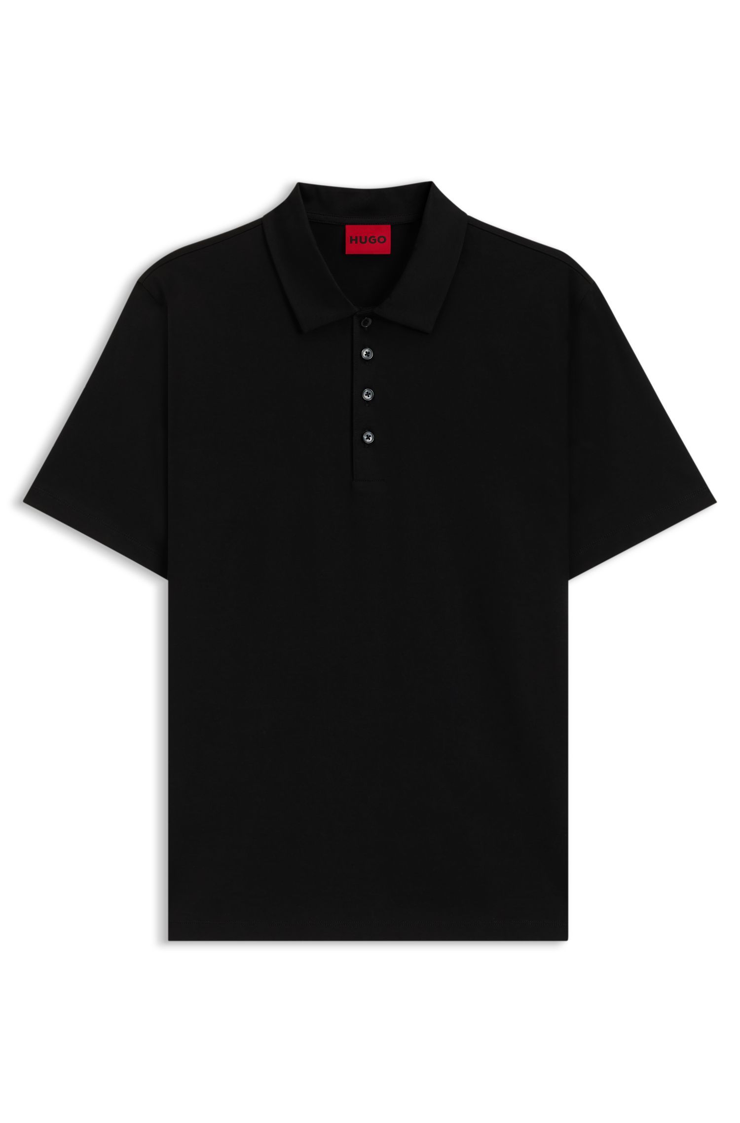 HUGO - Áo polo dáng slim fit cotton mercerized