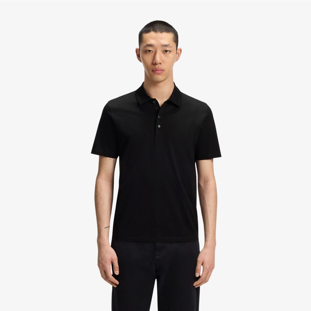 HUGO - Áo polo dáng slim fit cotton mercerized