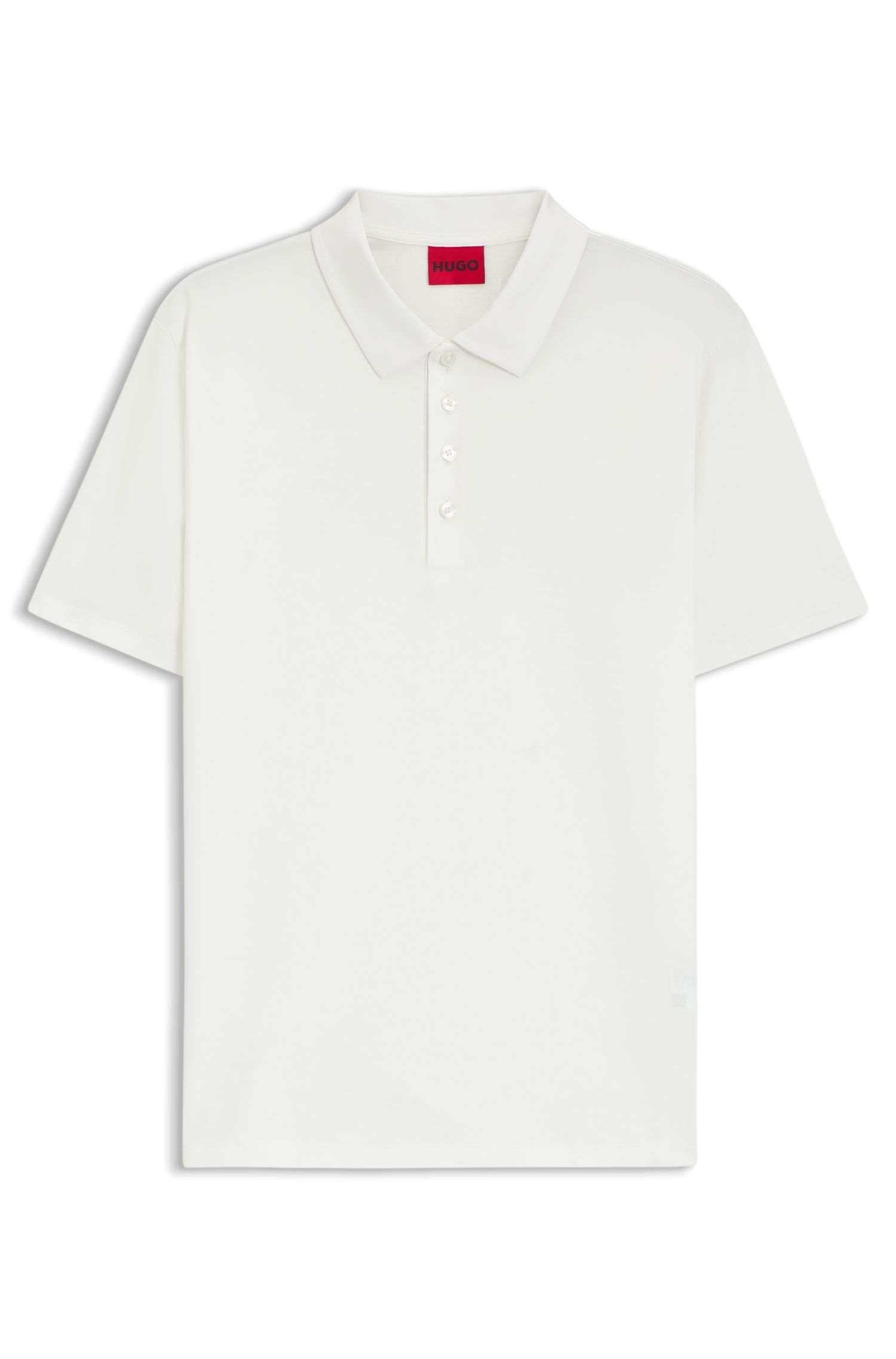 HUGO - Áo polo dáng slim fit cotton mercerized