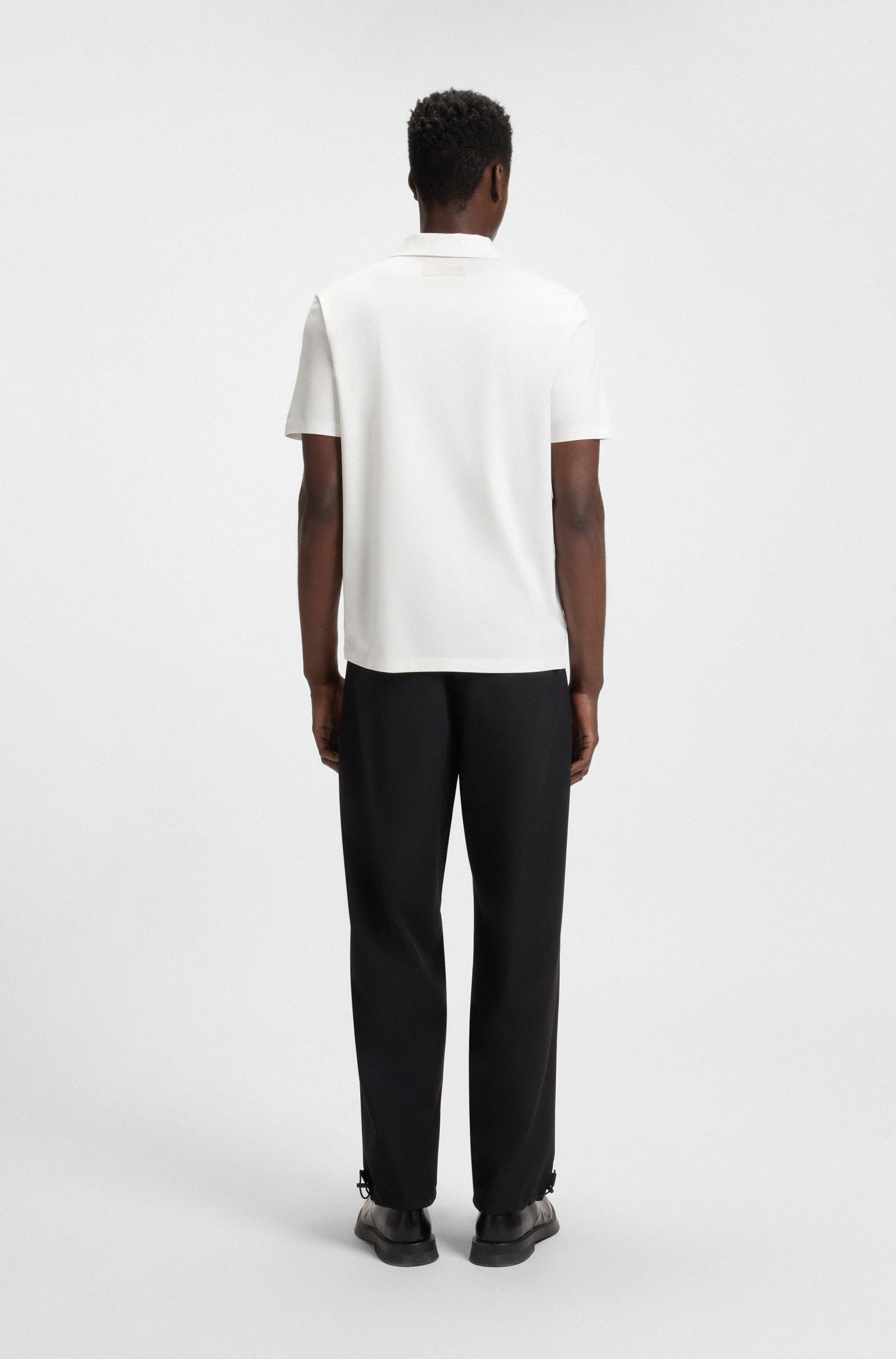 HUGO - Áo polo dáng slim fit cotton mercerized