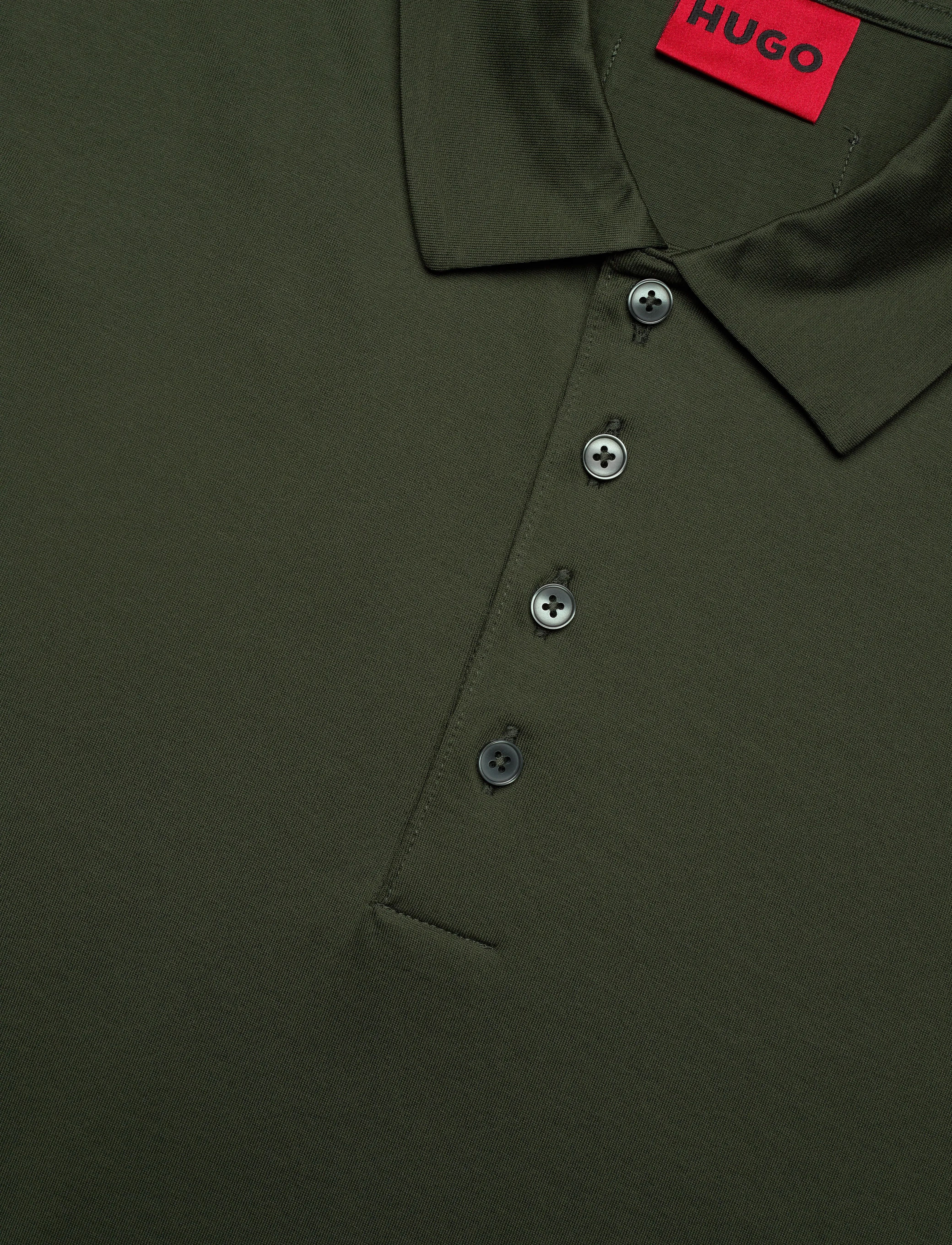 HUGO - Áo polo dáng slim fit cotton mercerized