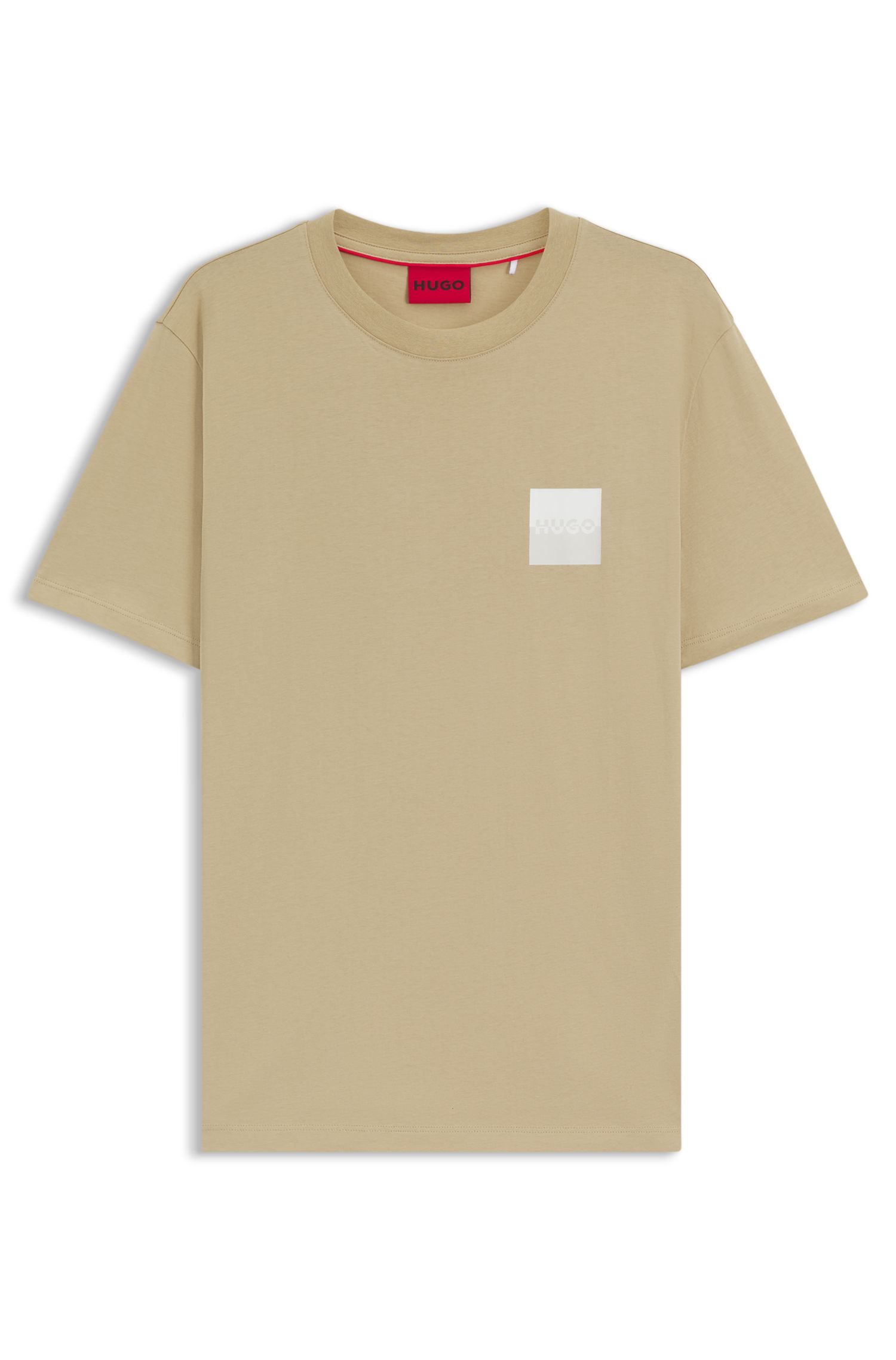 HUGO - Áo thun cotton jersey in logo tách