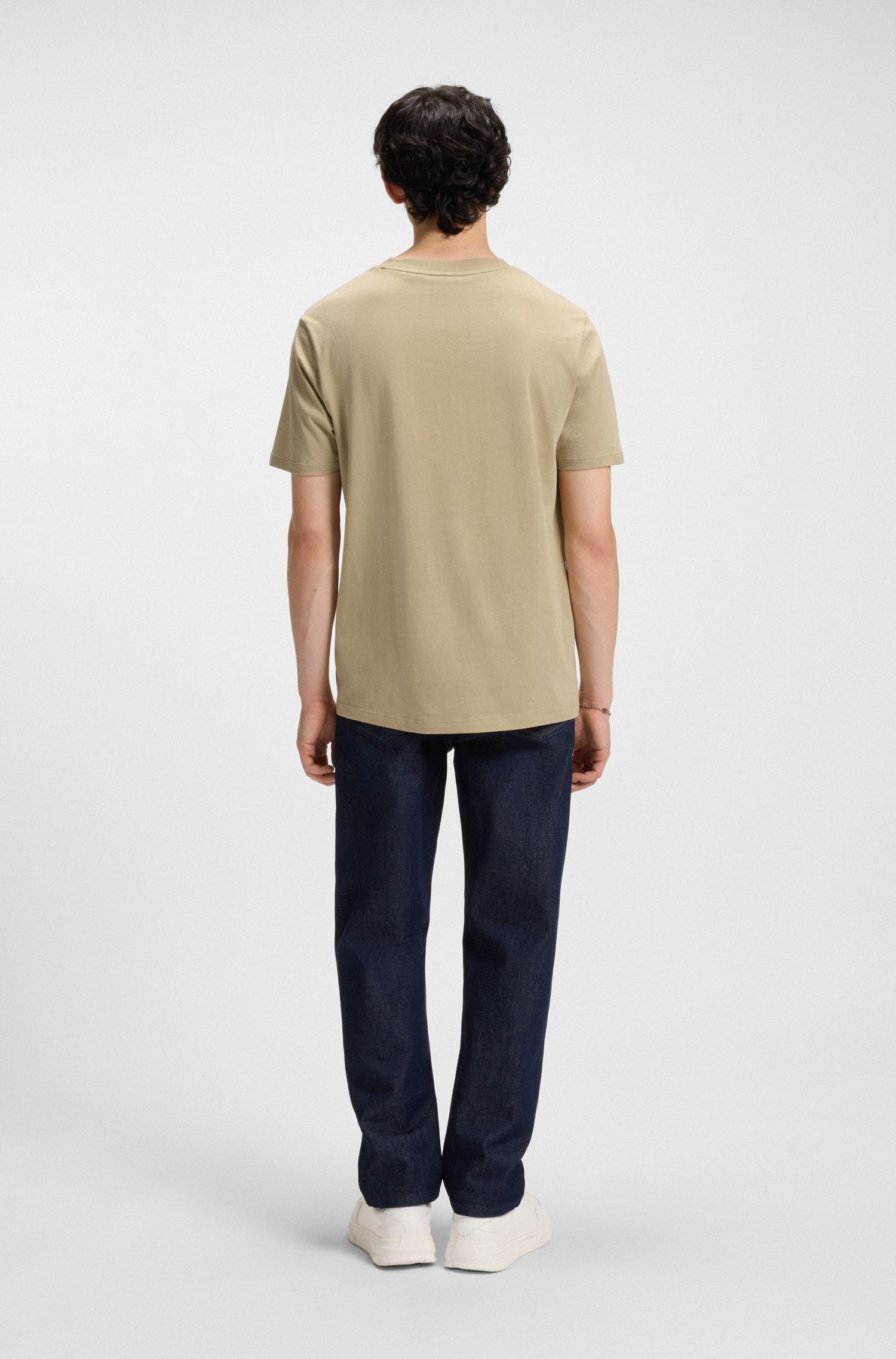 HUGO - Áo thun cotton jersey in logo tách