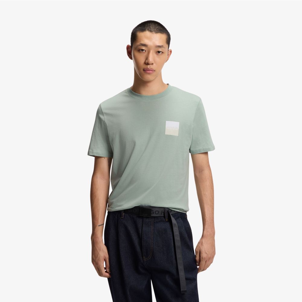 HUGO - Áo thun cotton jersey in logo tách