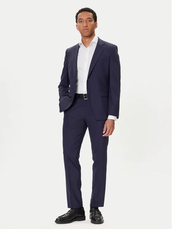 HUGO - Bộ vest hai mảnh extra-slim fit chất liệu wool-blend poplin