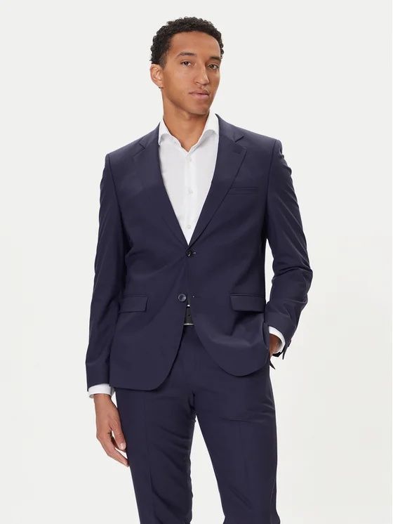 HUGO - Bộ vest hai mảnh extra-slim fit chất liệu wool-blend poplin