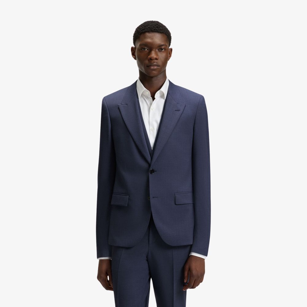 HUGO - Bộ vest dáng slim fit vải sharkskin