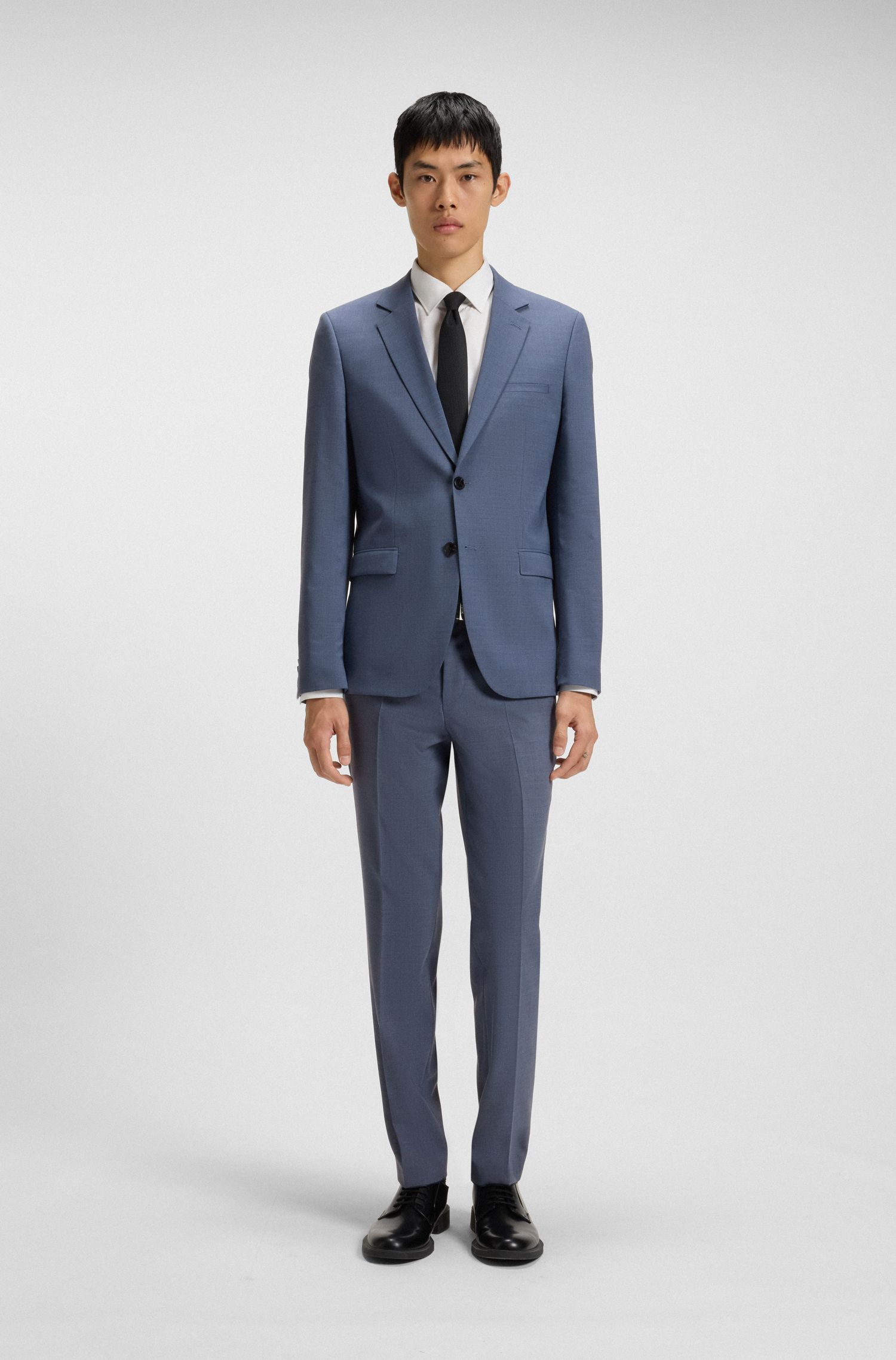 HUGO - Áo khoác âu phục dáng extra-slim-fit vải dobby co giãn hiệu suất