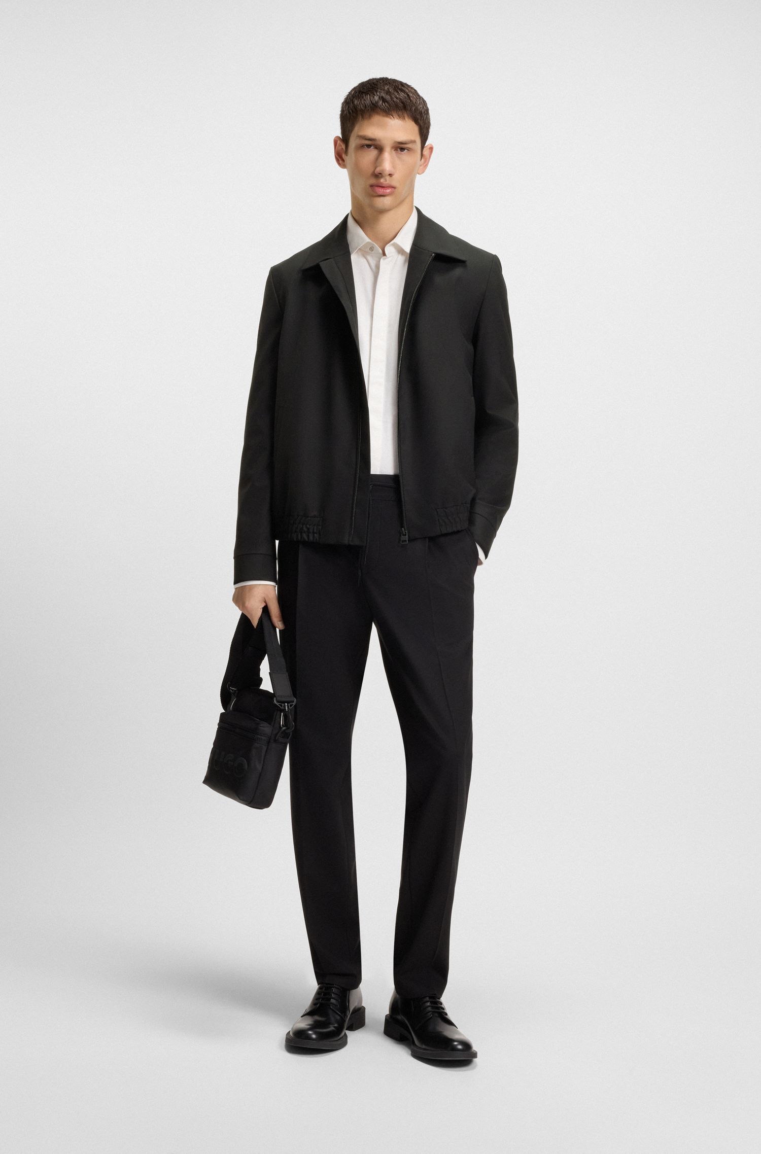 HUGO - Áo khoác dáng slim fit vải co giãn hiệu suất cao
