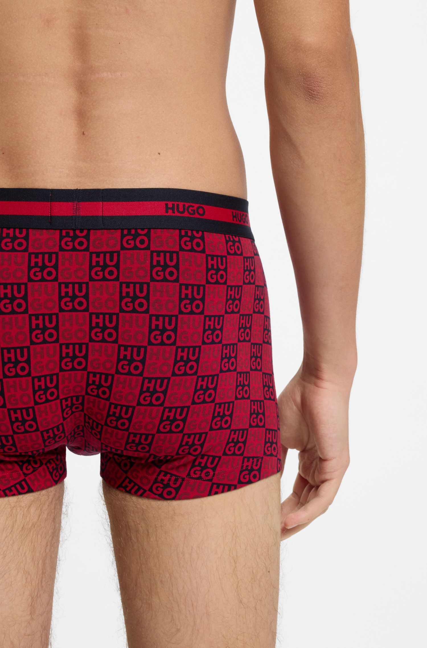 HUGO - Bộ 3 quần lót dáng trunk cotton co giãn