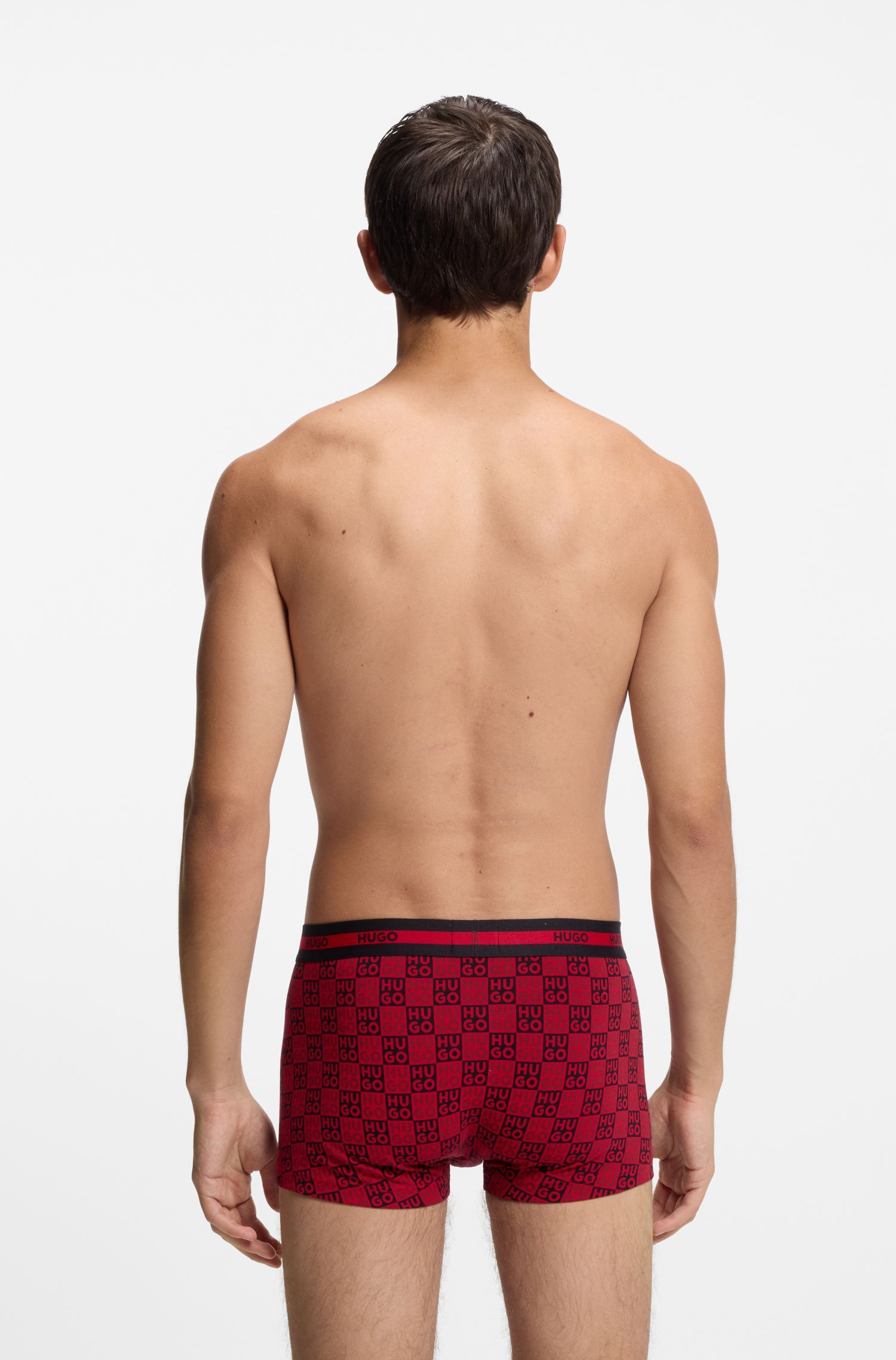 HUGO - Bộ 3 quần lót dáng trunk cotton co giãn
