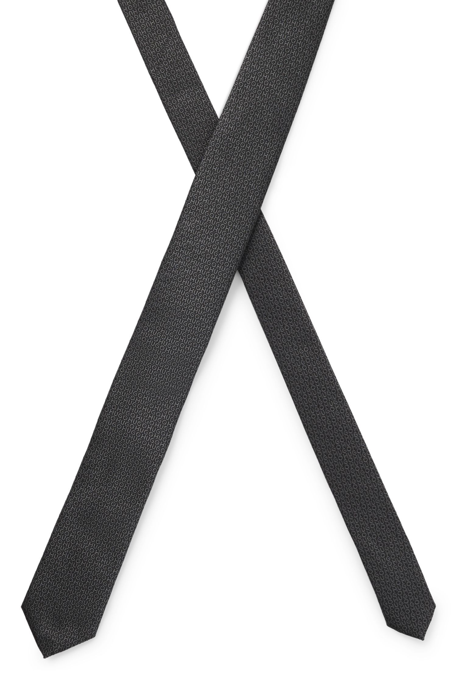 HUGO - Cà vạt jacquard logo lụa