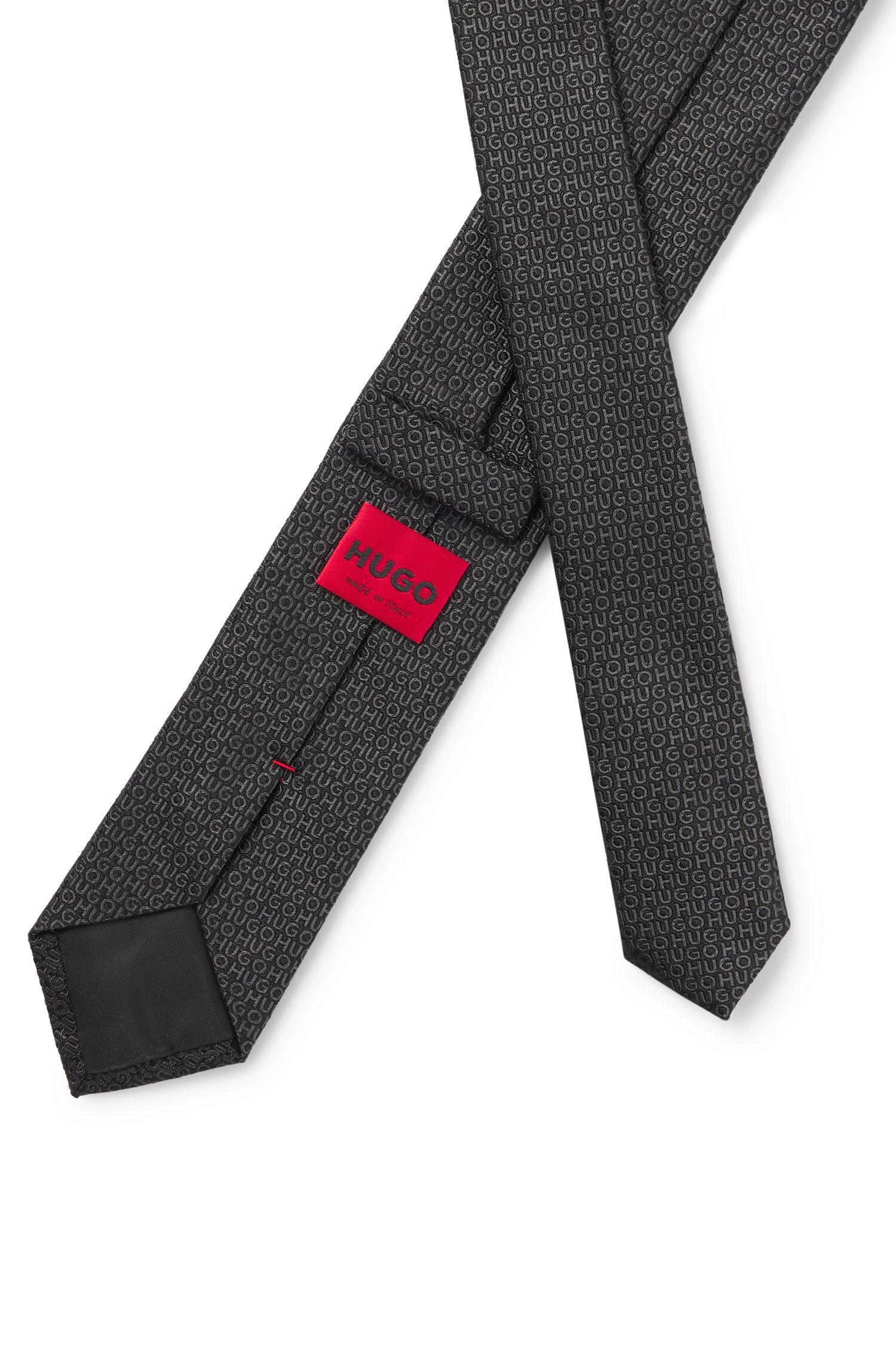 HUGO - Cà vạt jacquard logo lụa