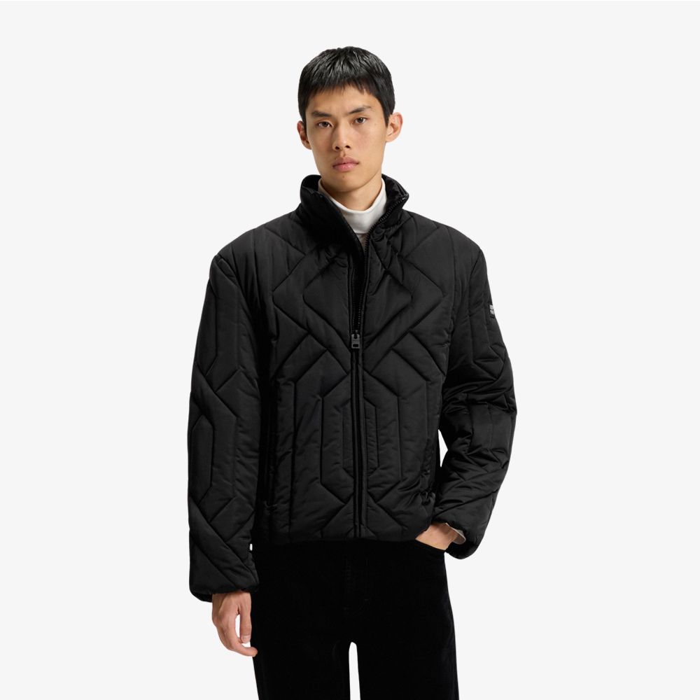 HUGO - Áo khoác satin chần bông chống thấm nước