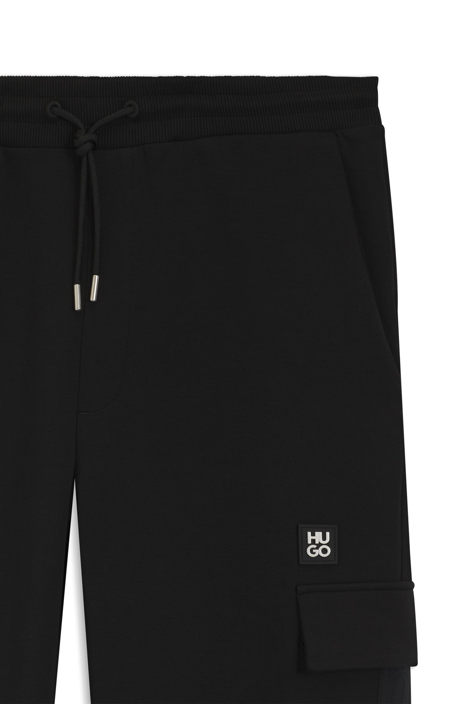 HUGO - Quần sweatpants pha cotton kèm họa tiết geometric-tape