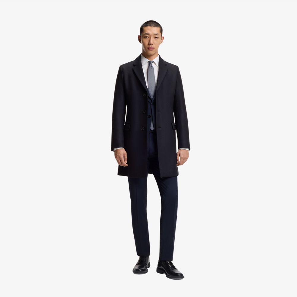 Áo măng tô dáng slim-fit vải len pha cashmere