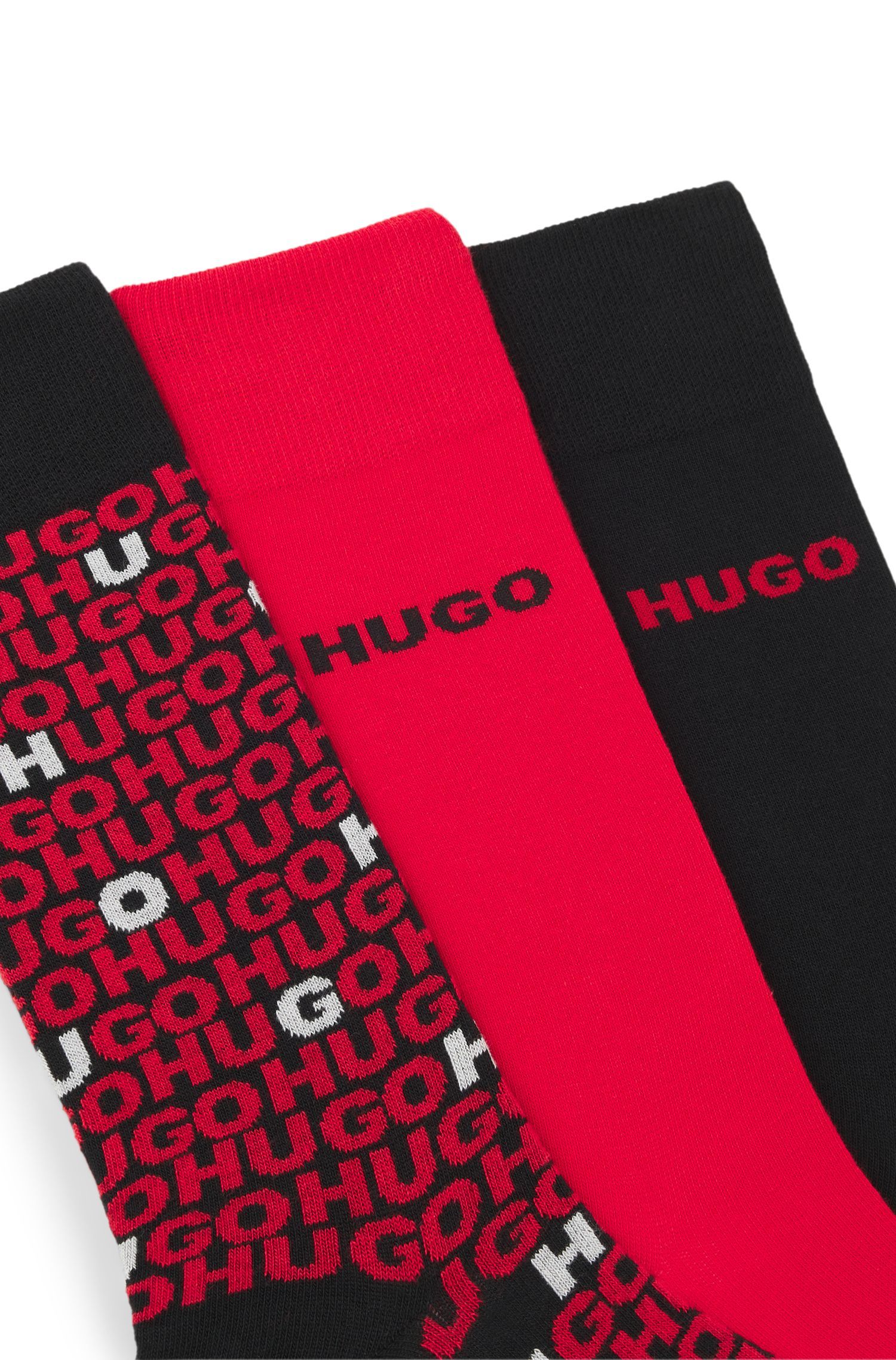 HUGO - Bộ bốn đôi tất dài vừa kèm logo
