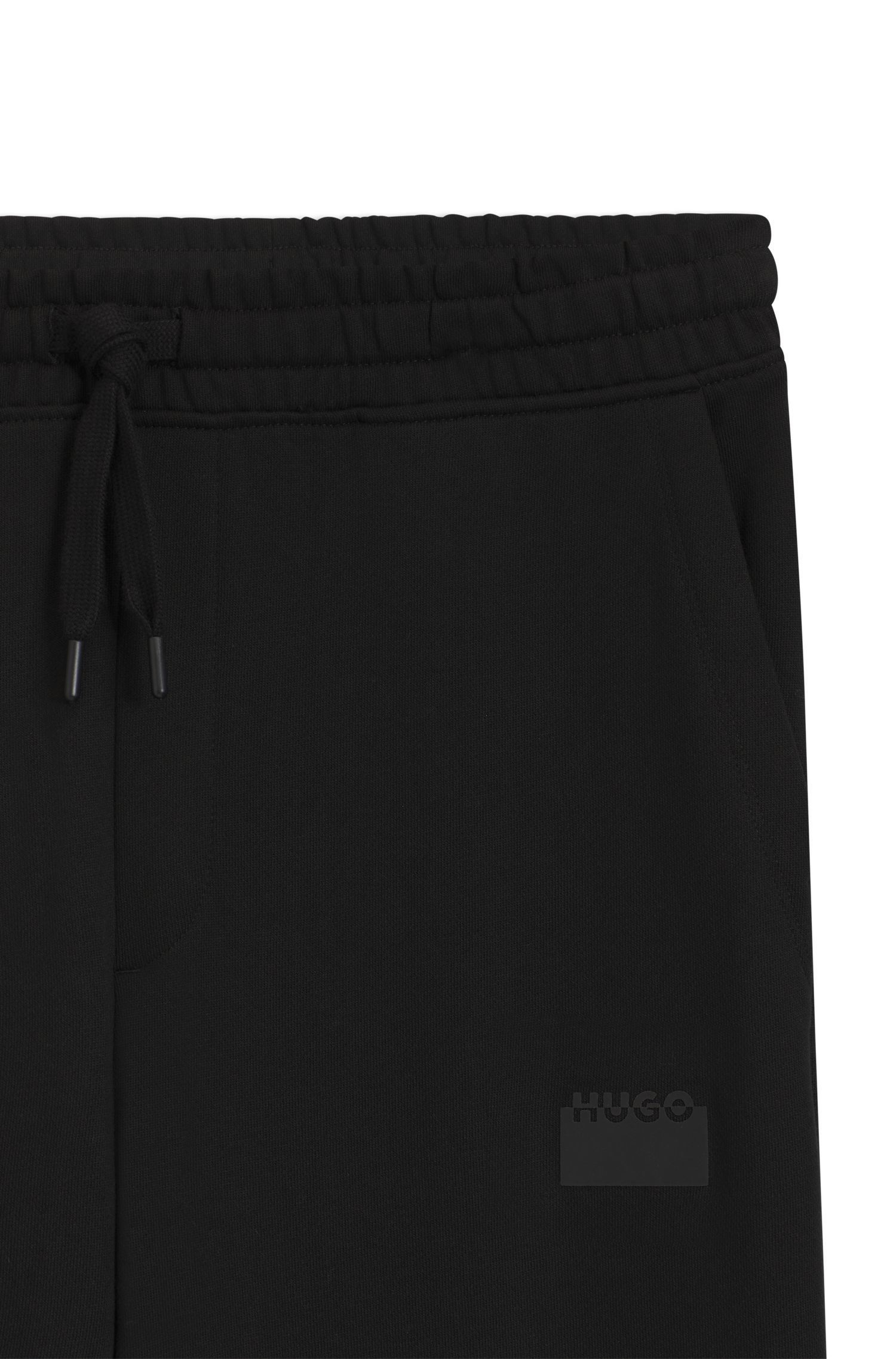 HUGO - Quần sweatpants cotton terry in logo cắt đôi