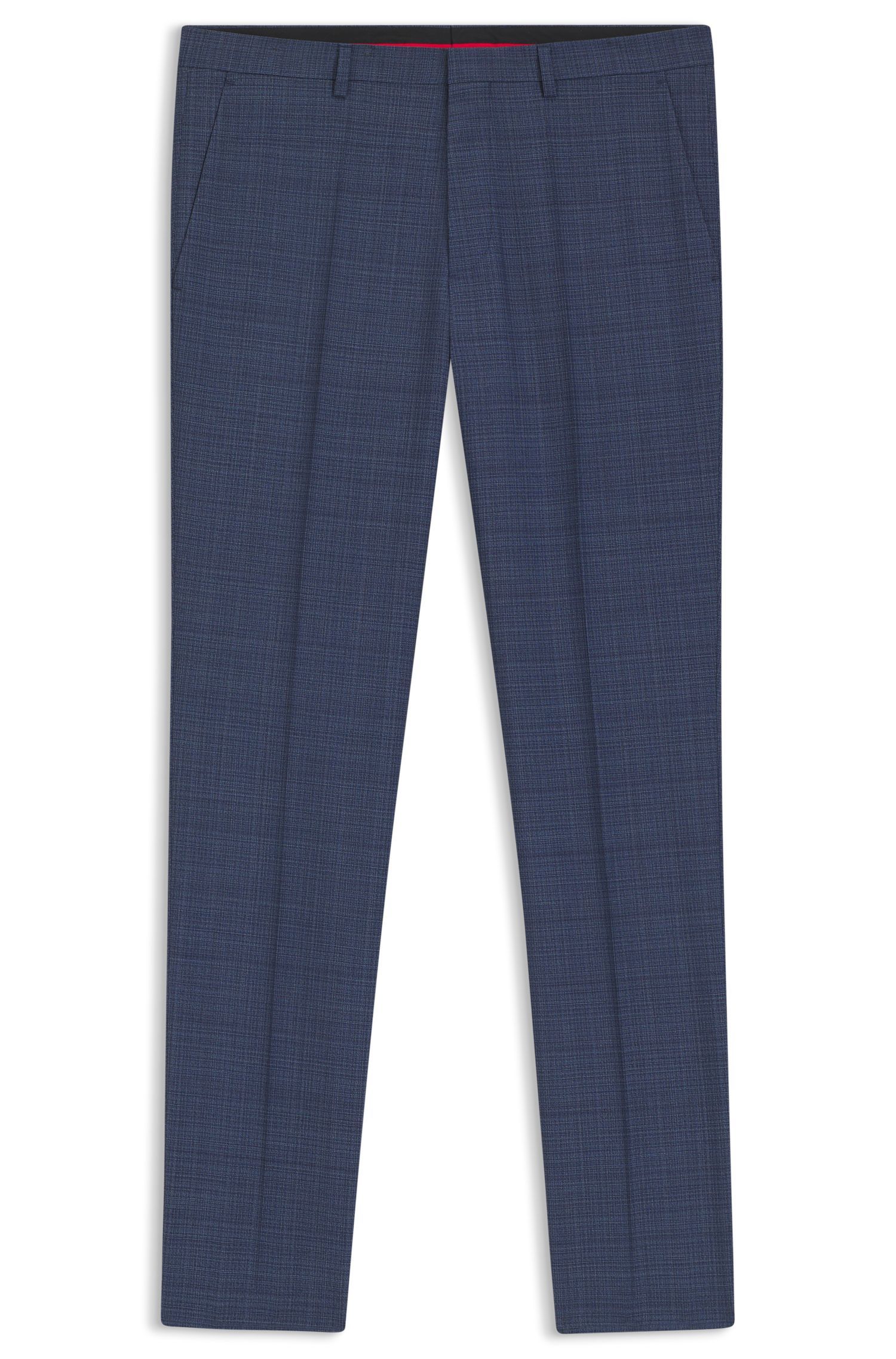 HUGO - Quần âu dáng extra-slim-fit len mouliné