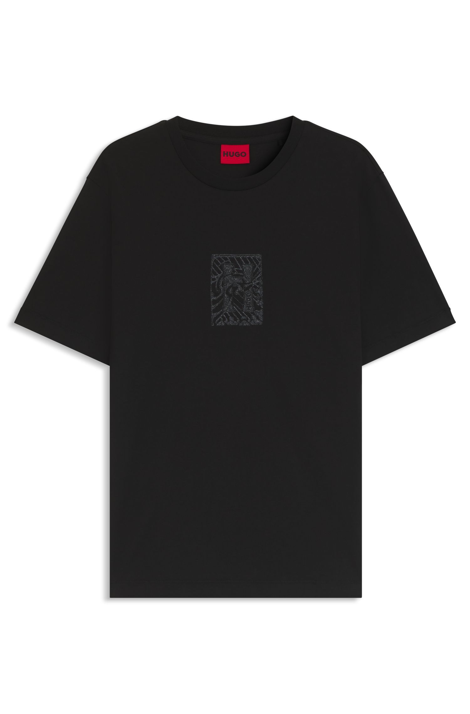 Áo thun cotton-jersey kèm họa tiết thêu