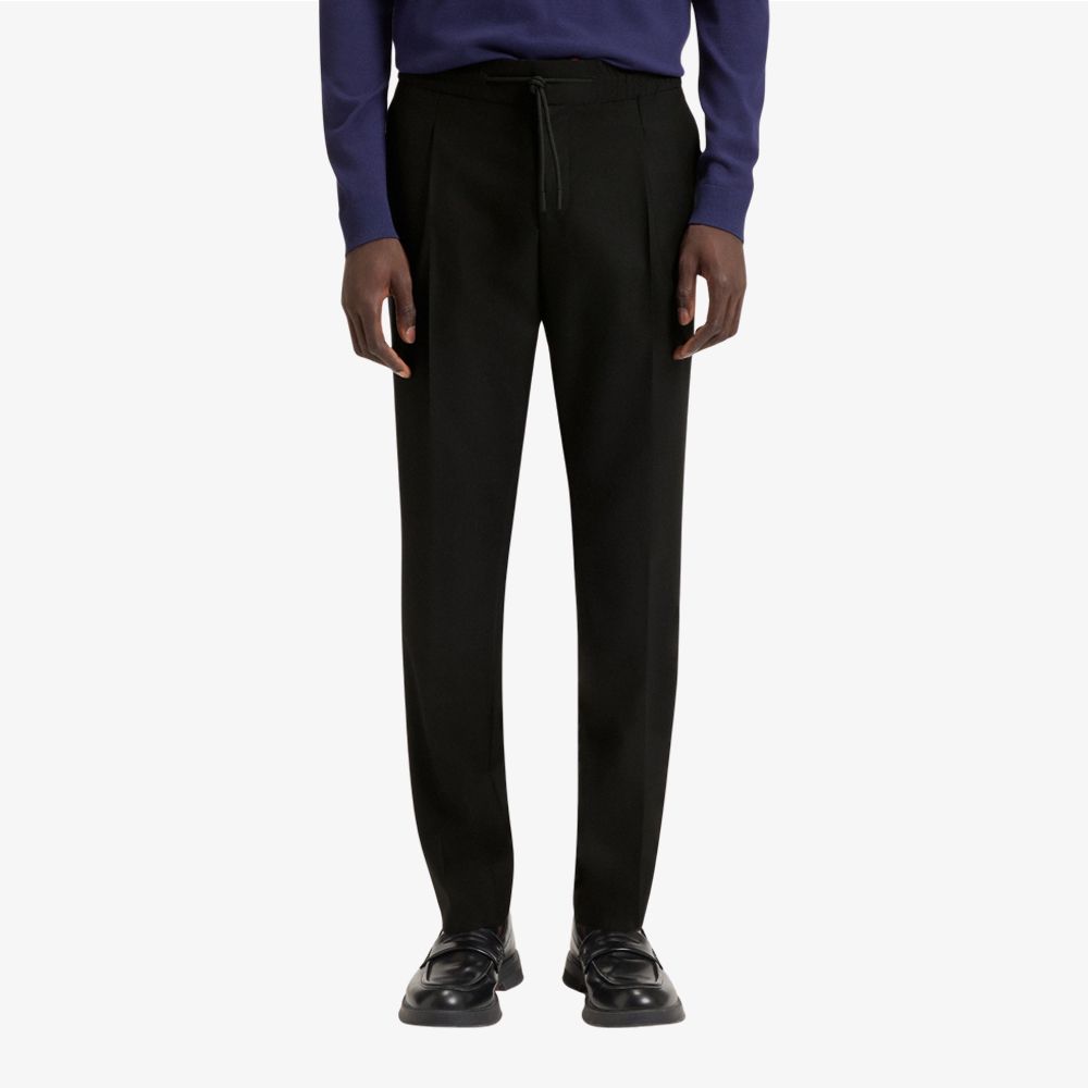 HUGO - Quần âu dáng slim-fit vải twill len pha