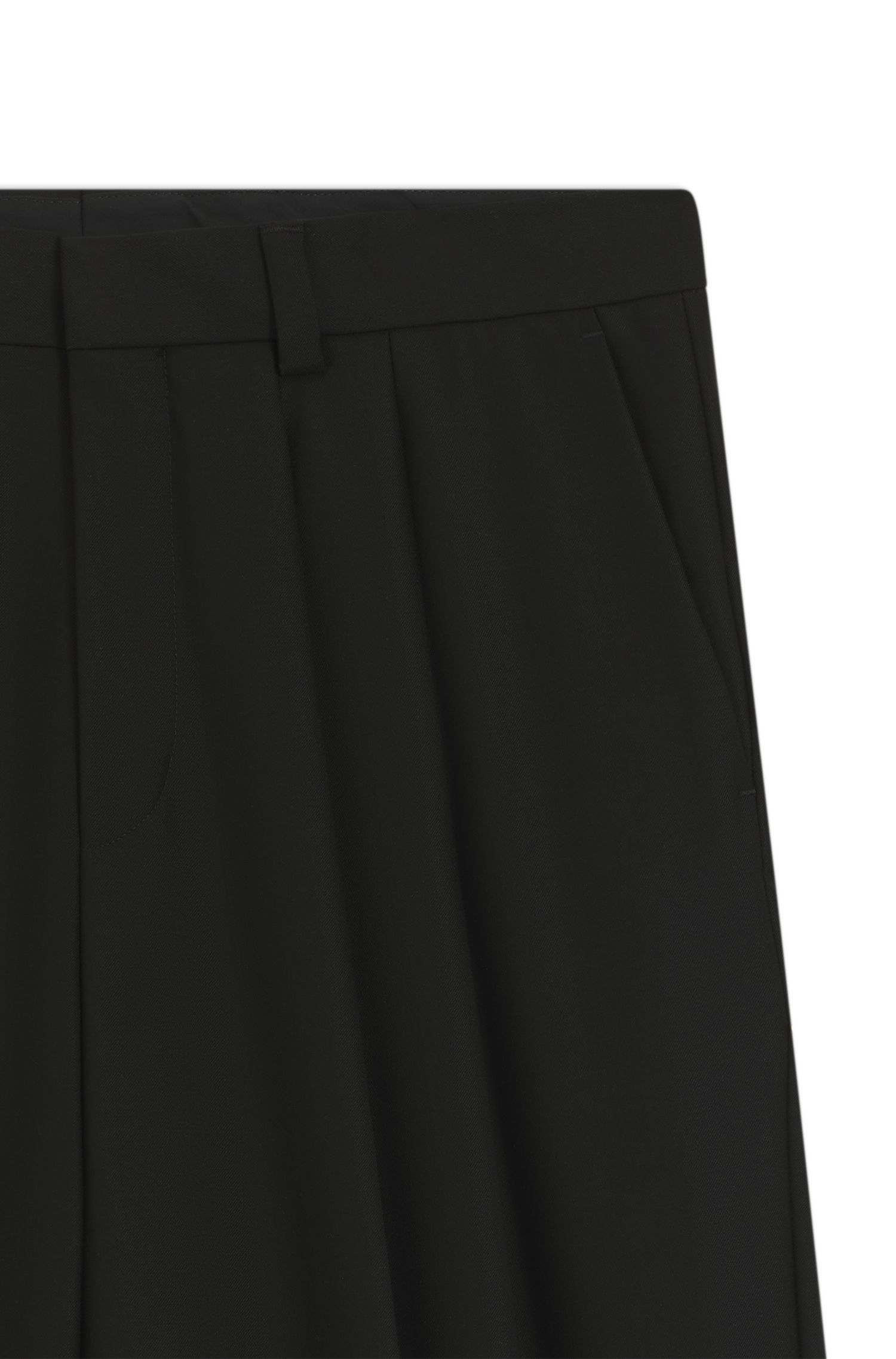HUGO - Quần âu kiểu dáng hiện đại vải twill len pha
