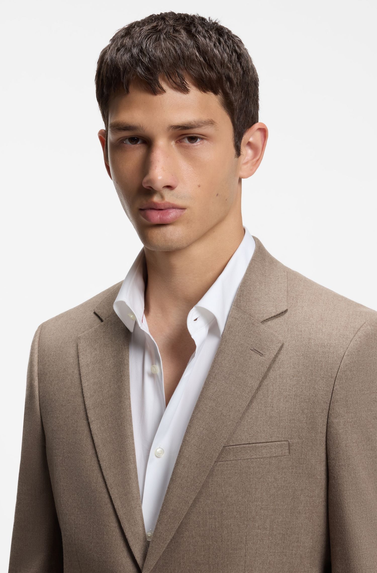 Áo vest extra-slim fit vải flannel melange